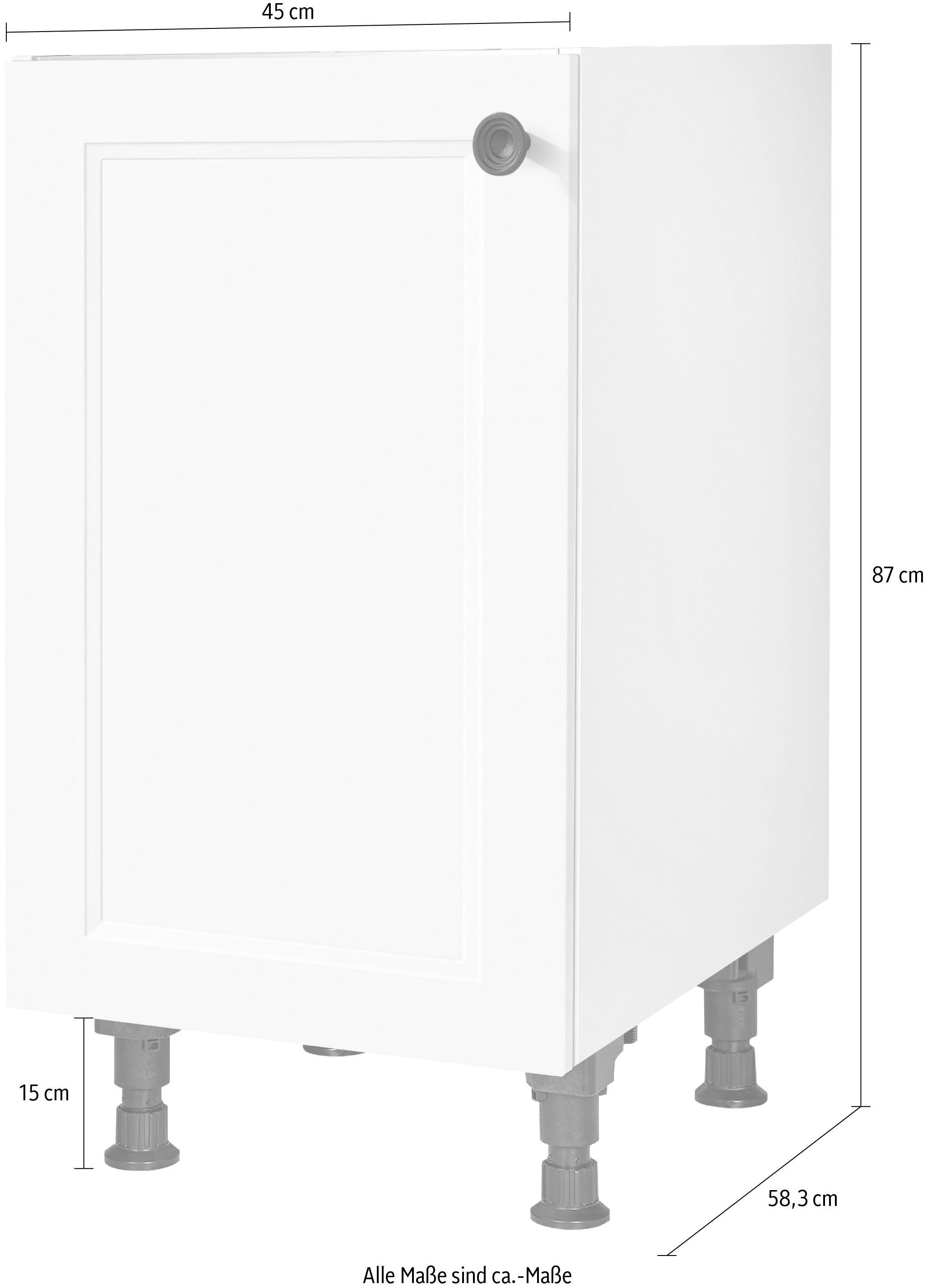 nobilia® Spülenschrank »"Cascada", Ausrichtung wählbar, vormontiert, in den Breiten«, 45 und 60 cm, mit höhenverstellbaren Sockelfüßen