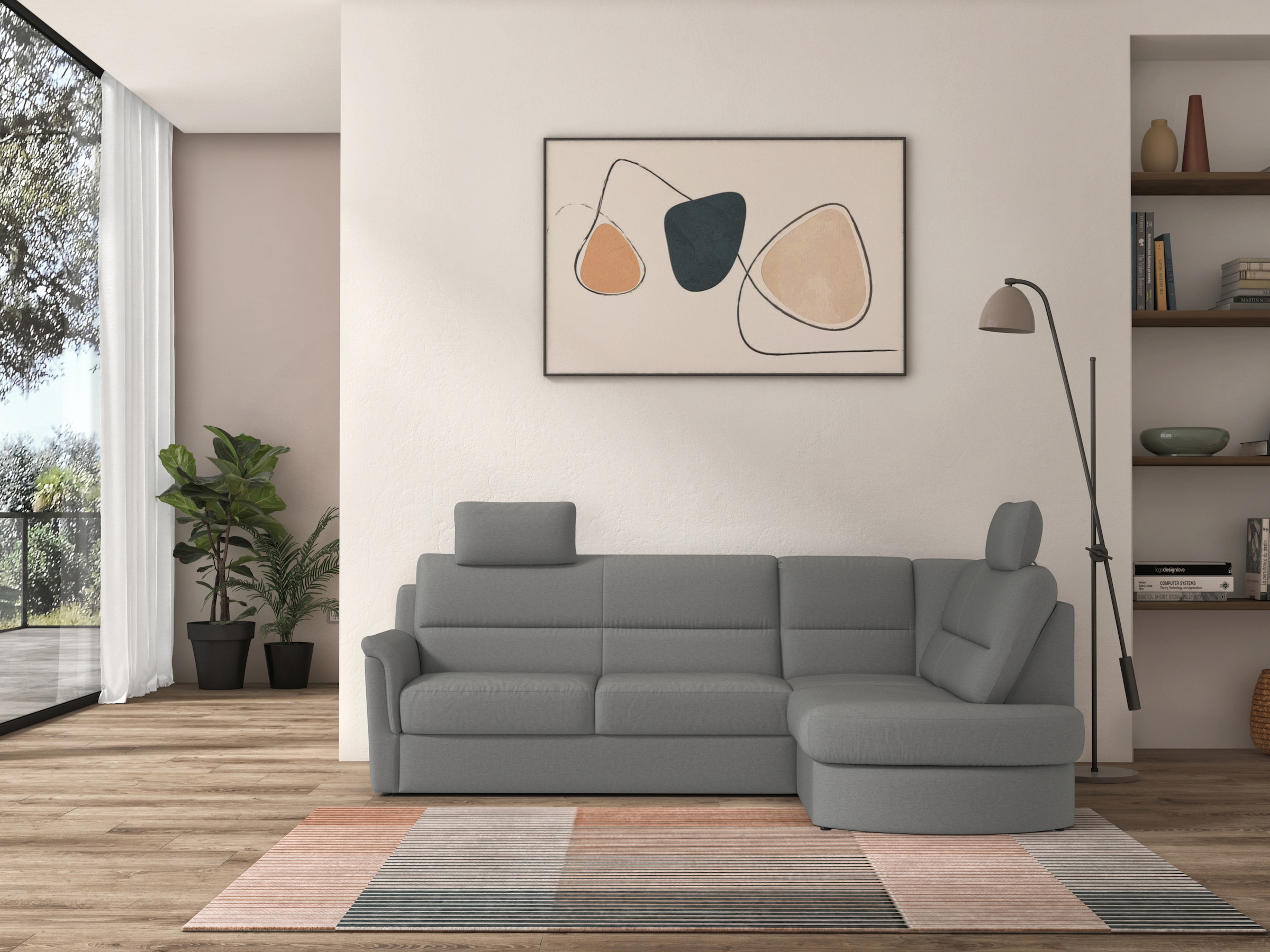 sit&more Ecksofa »Panini L-Form« wahlweise mit Vorziehsitz und Bettkasten