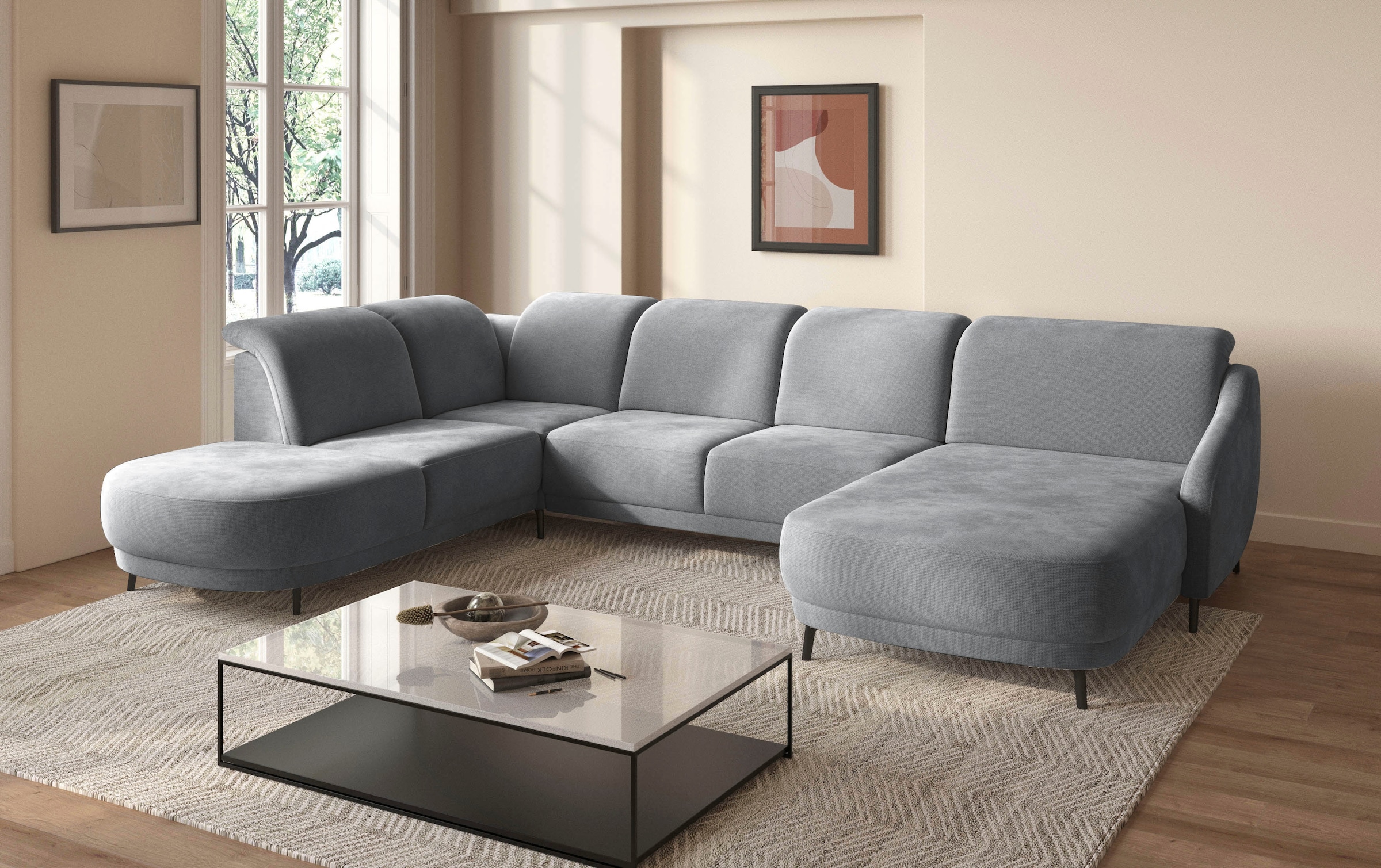 sit&more Wohnlandschaft "Blues U-Form" inkl. Kopfteilverstellung, wahlweise günstig online kaufen