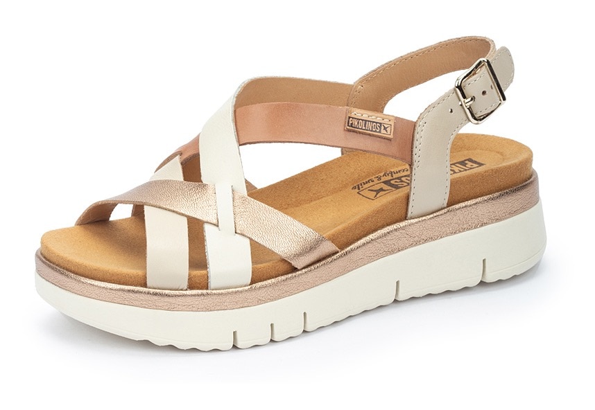 Sandalette »PALMA«, Sommerschuh, Sandale, Keilabsatz, mit Metallic Details
