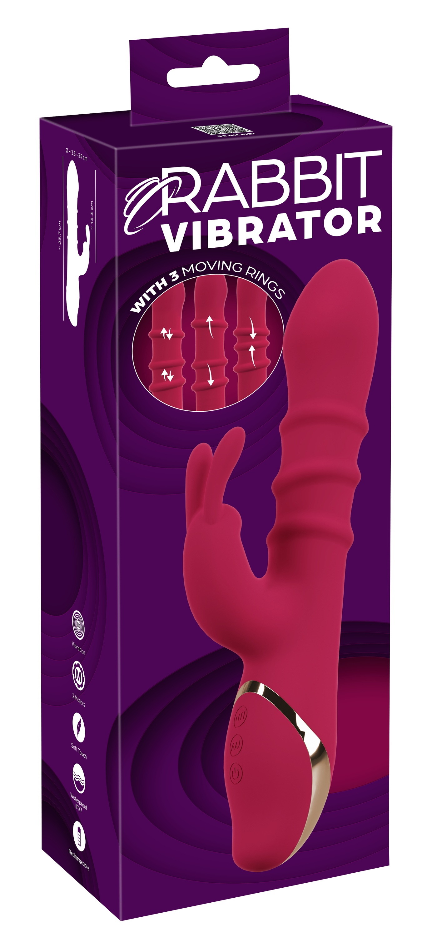 You2Toys Vibrator »Rabbitvibrator Rabbit Vibrator with 3 Moving Rings«