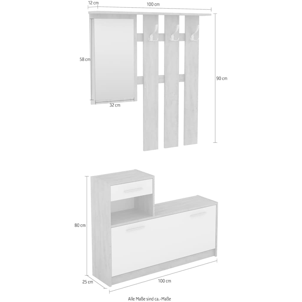 byLIVING Garderoben-Set »Tamina«, (2 St.)