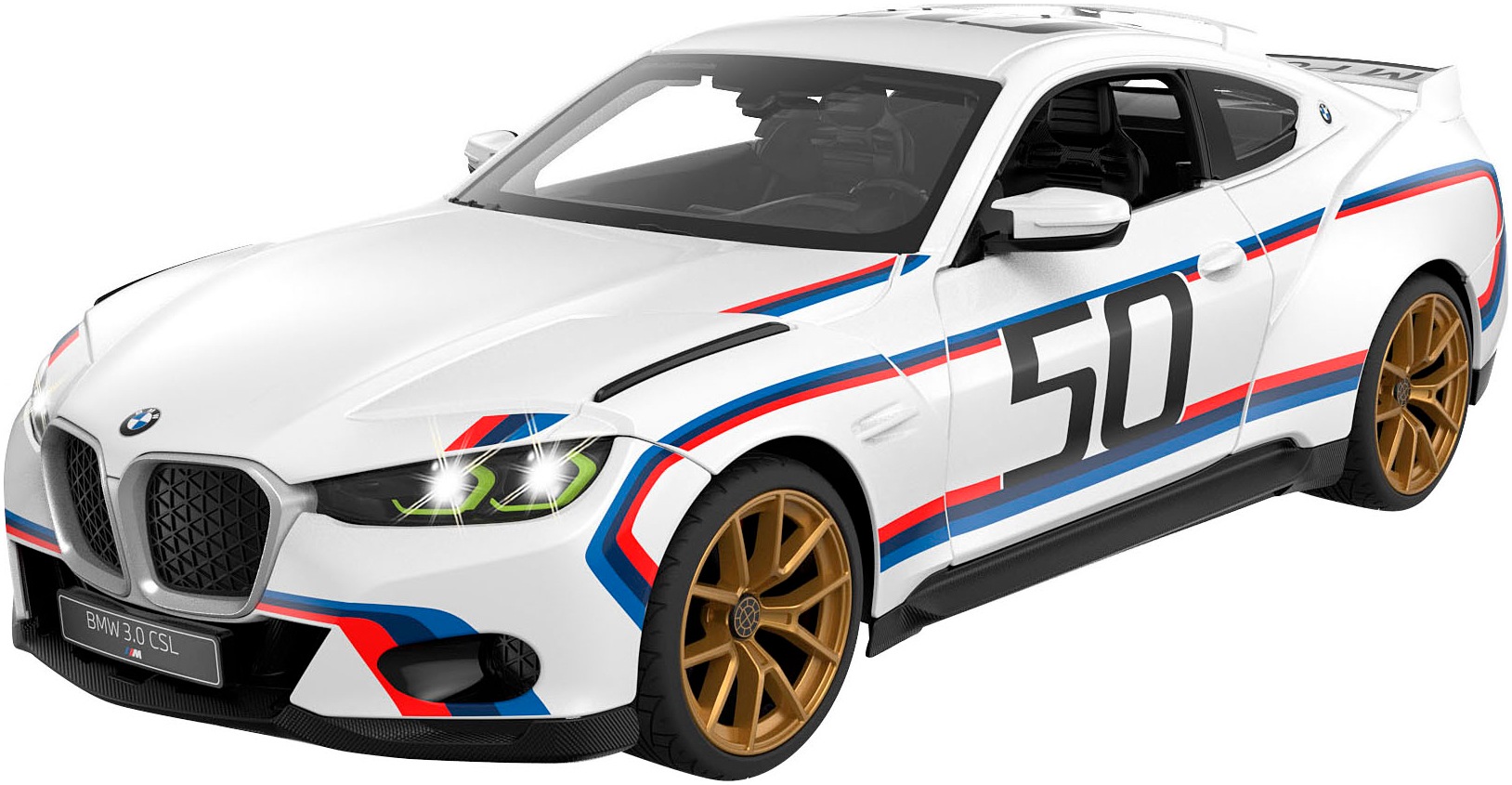 Jamara RC-Auto »BMW 3.0 CSL 1:14 weiß 2,4GHz Tür manuell«, im Maßstab 1:14, mit LED Beleuchtung