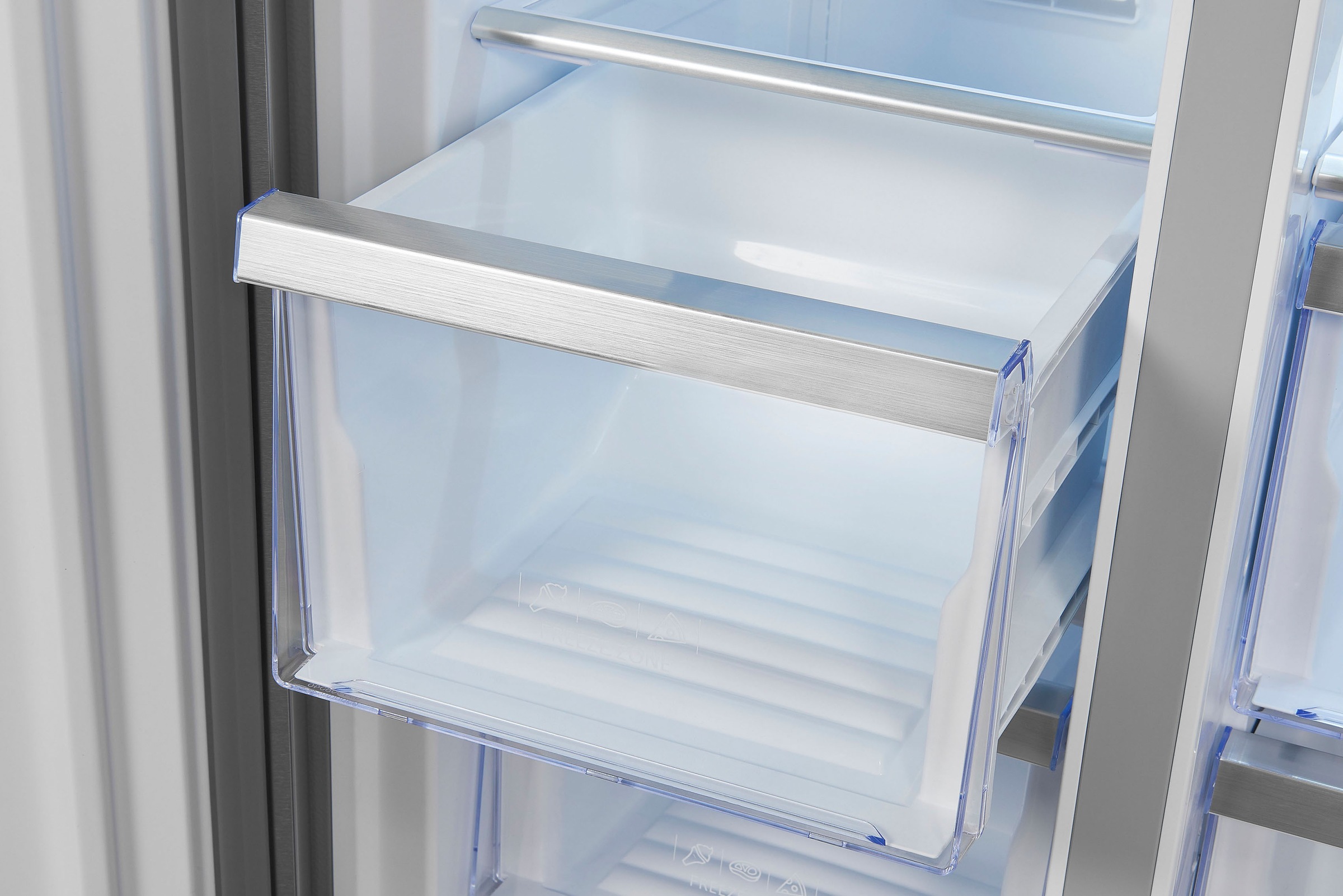 exquisit Multi Door »MD430-100-WS-200E inoxlook«, 432 L Volumen, Total NoFrost, Schnellgefrieren, 4 Sterne