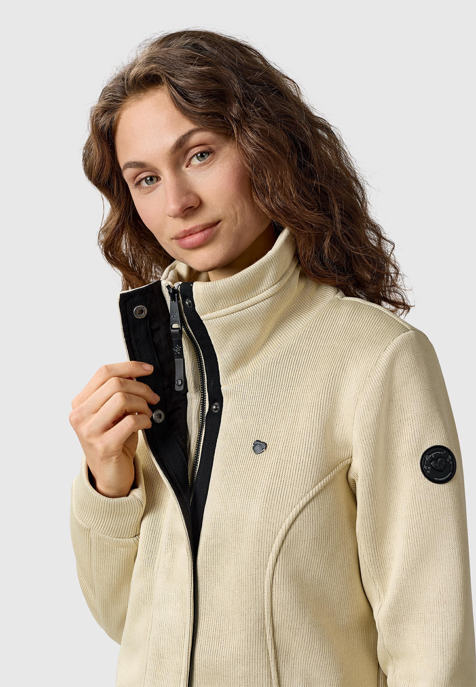 Ragwear Sweatjacke »Letrice Bonded« Elegante Zip-Jacke mit hohem Kragen in Feinstrickoptik