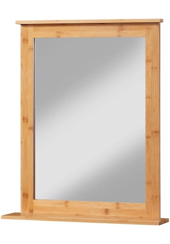 Badspiegel »Bambus New«, Badezimmerspiegel mit Bambus-Rahmen, eckig 58x70cm