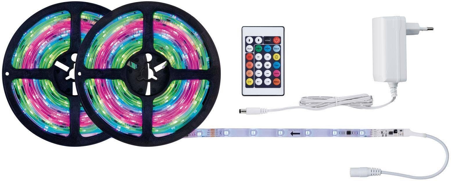 PAULMANN LED-Streifen "FN SimpLED Strip Set 10m Motion RGB", Gesamtlänge 10m, weiß, Küche, Lichterketten, 17W, 230/12V, DC, Weiß Kunststoff