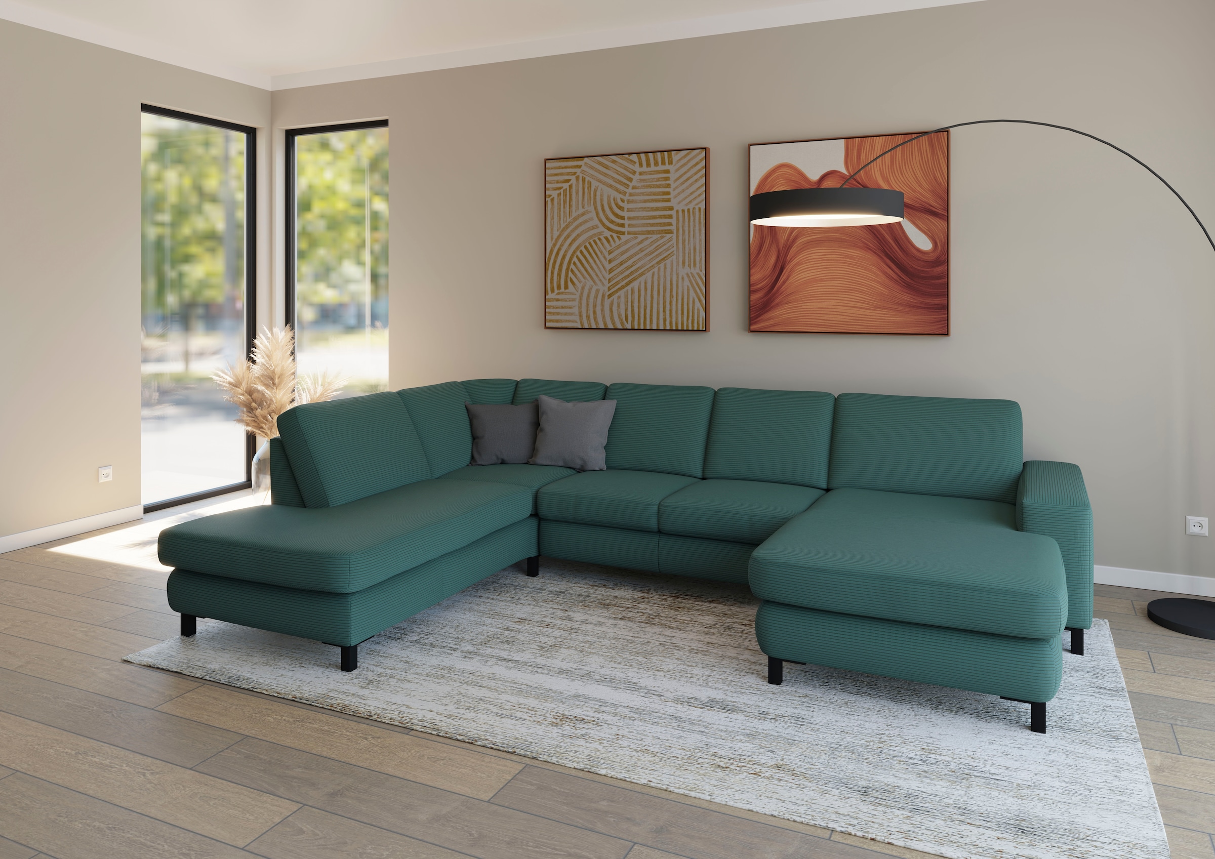 Musterring Ecksofa »MR365« Mit gerader 27 cm Armlehne, Material/Funktion wählbar, 325 x 219 cm