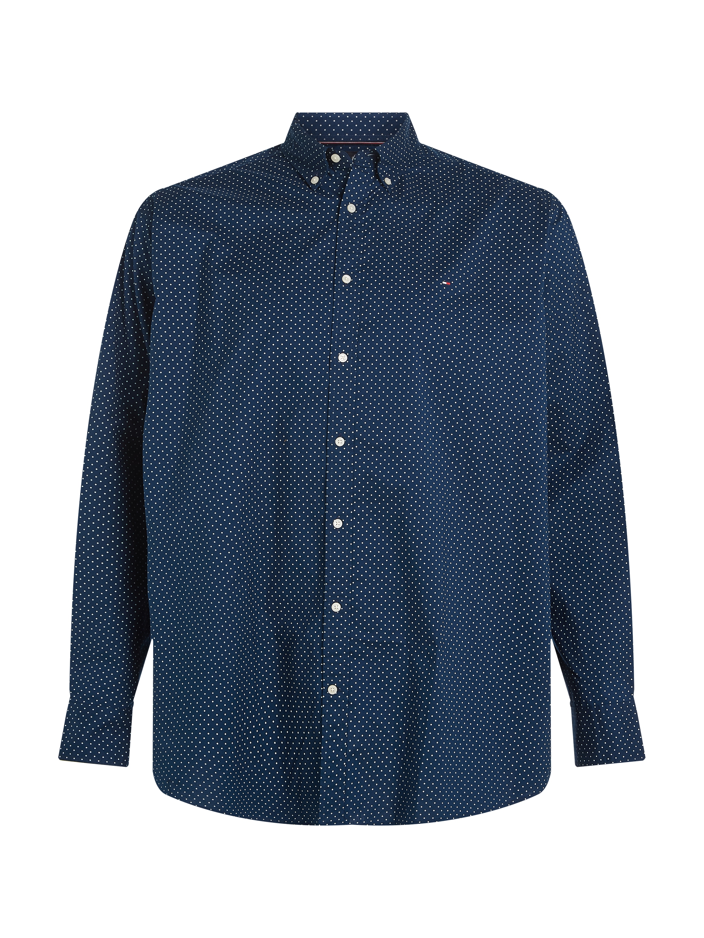 Tommy Hilfiger Big & Tall Langarmhemd »BT-FLEX POPLIN POLKA DOT S-B«, in Großen Größen, Logostickerei