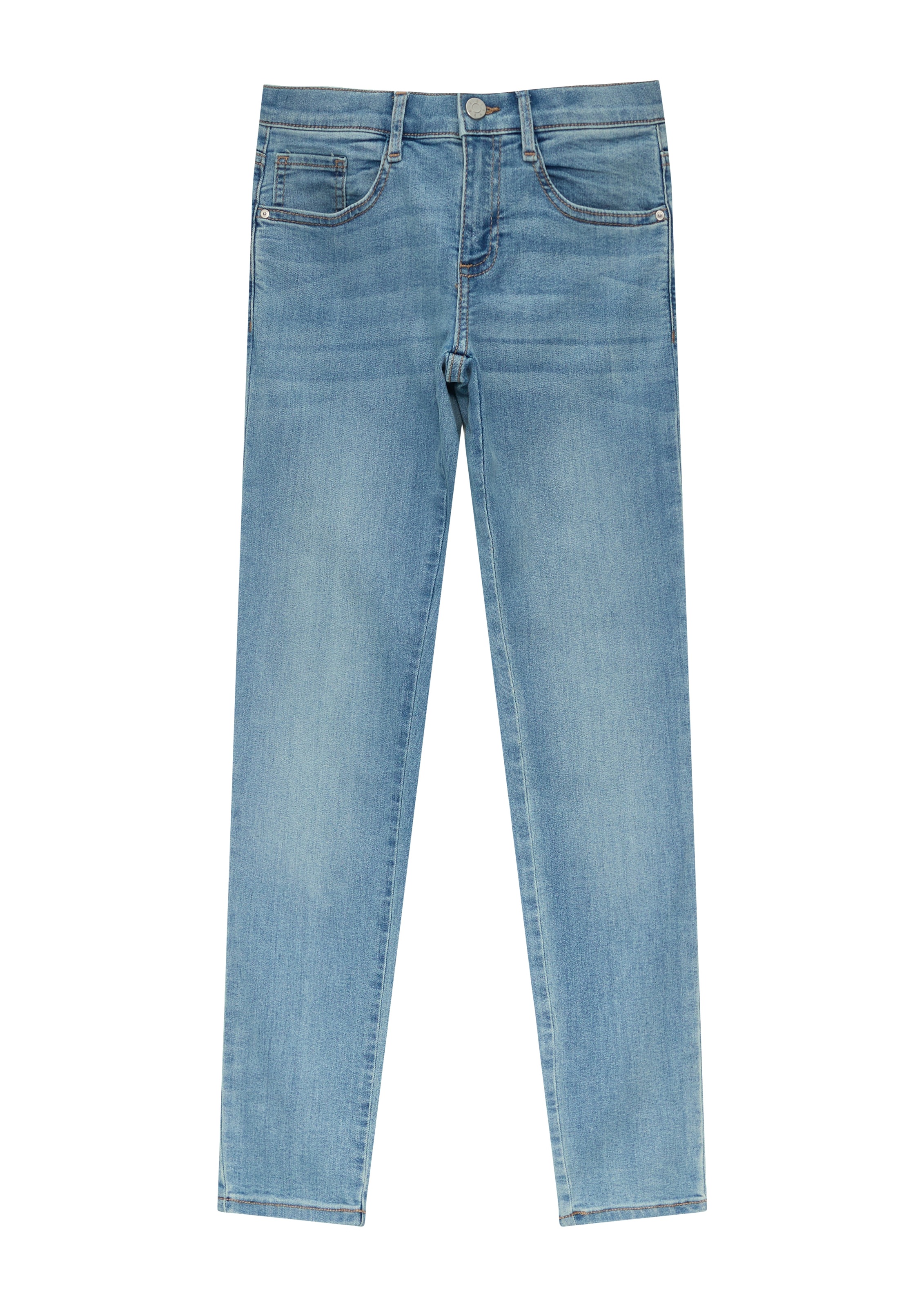 S.OLIVER JUNIOR Mädchen Skinny-fit-Jeans, blau, Gr. 152, unifarben, Denim/Jeans, Obermaterial: 80% Baumwolle, 18% Polyester, 2% sonstige Fasern,