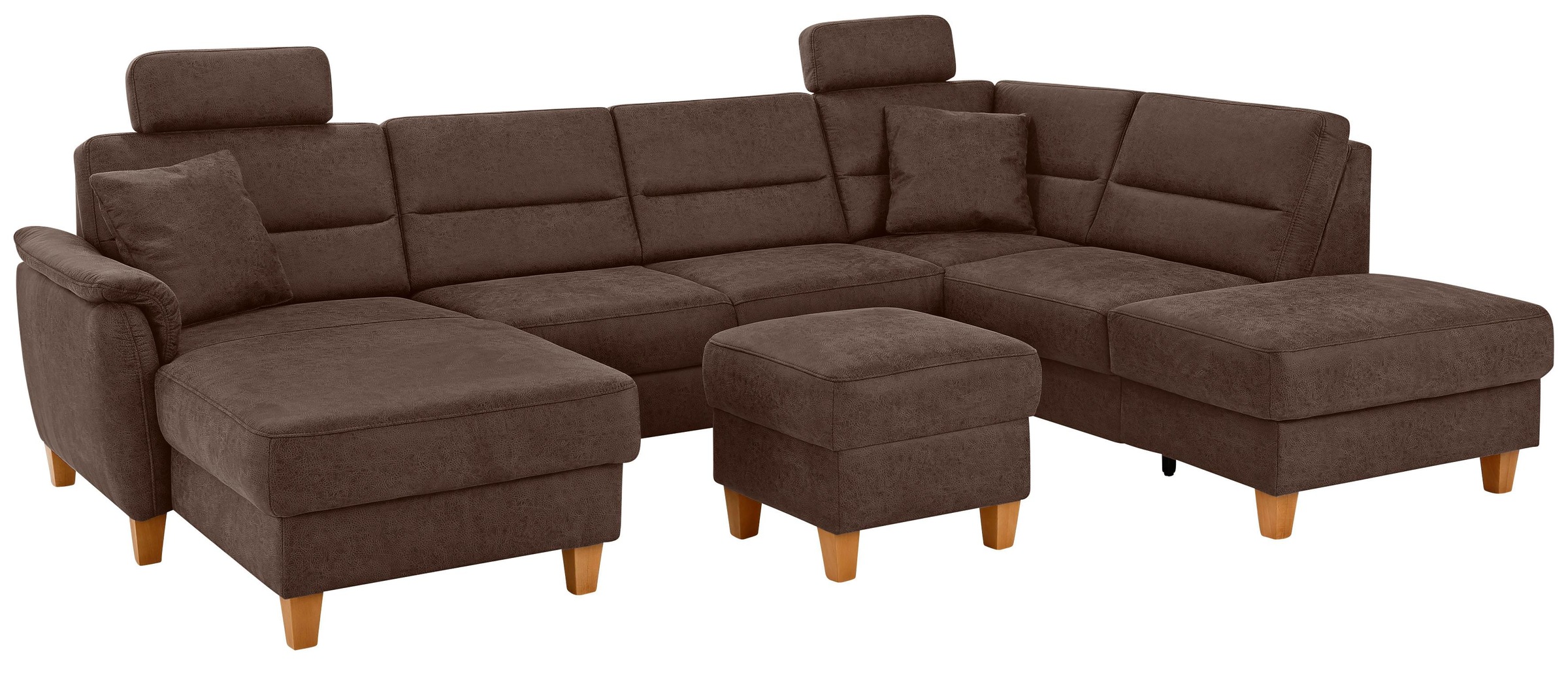 Home affaire Wohnlandschaft "Palmera U-Form, B: 308 cm" optional Bettfunkti günstig online kaufen