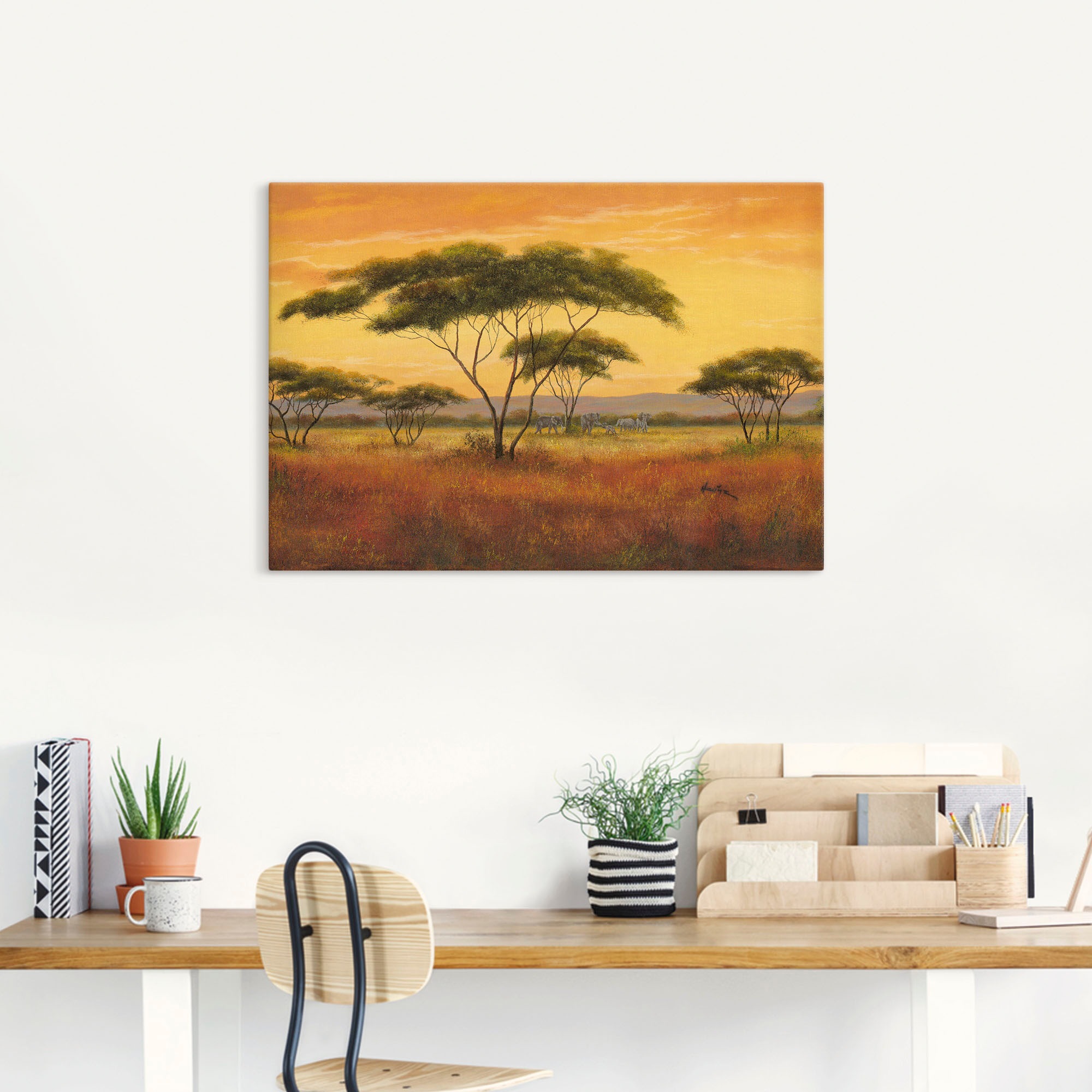 Artland Leinwandbild "Afrikalandschaft" Afrika 1 Stk. tlg. auf Holzrahmen g günstig online kaufen