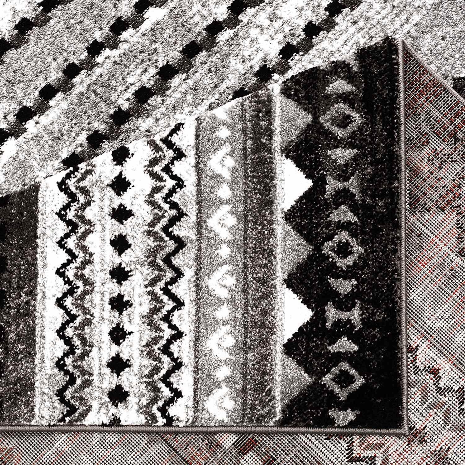 Teppich CARPET CITY "Moda 1136" Gr. 6, grau, B:190cm H:11mm L:280cm, Kunstfaser, Teppiche, Teppich, Läufer, Kurzflor, Wohnzimmer 3