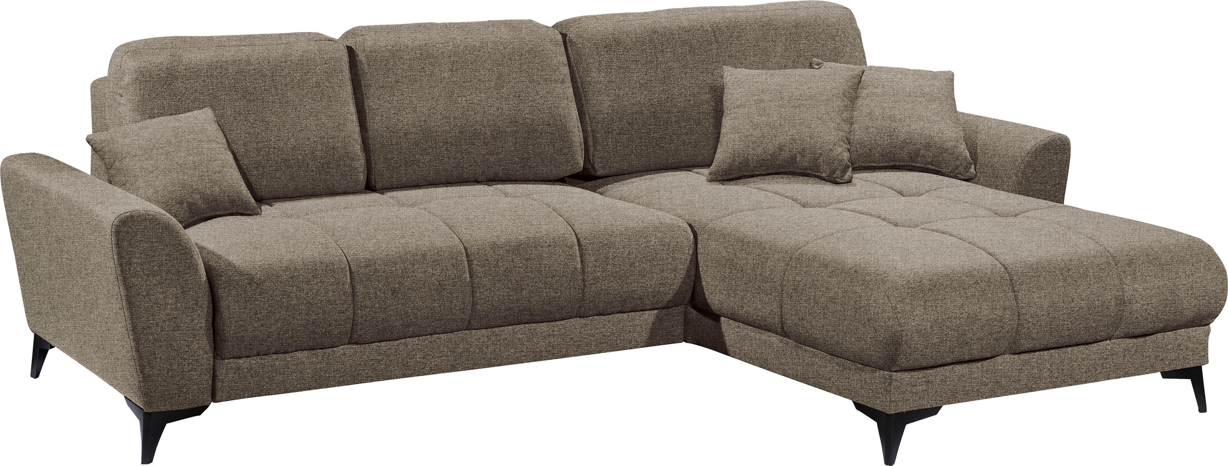 ED EXCITING DESIGN Ecksofa »Bern L-Form«, mit Bettfunktion, Bettkasten & 3 Zierkissen