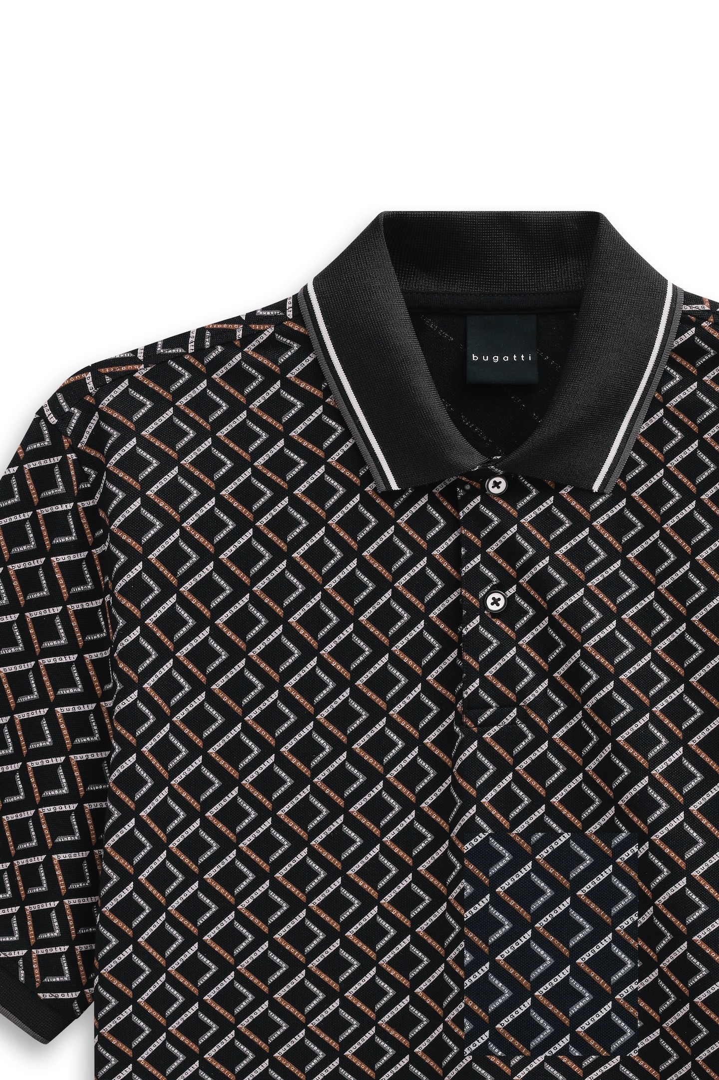 bugatti Poloshirt "Modern Fit", mit Rauten-Muster günstig online kaufen