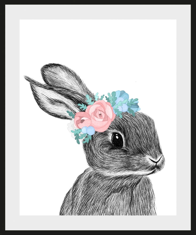 queence Bild "Albert", Hase-Hasen-Haustiere-Kunst-Ostern-Blumen, (1 St.), m günstig online kaufen