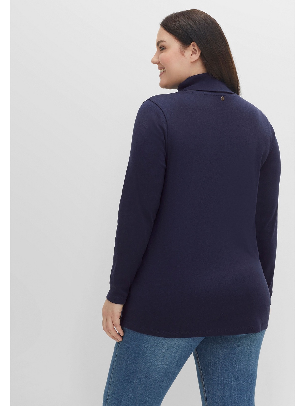 billig verkaufen Sheego Langarmshirt »Große Größen«, BAUR kaufen in für A-Linie Rollkragen, | mit