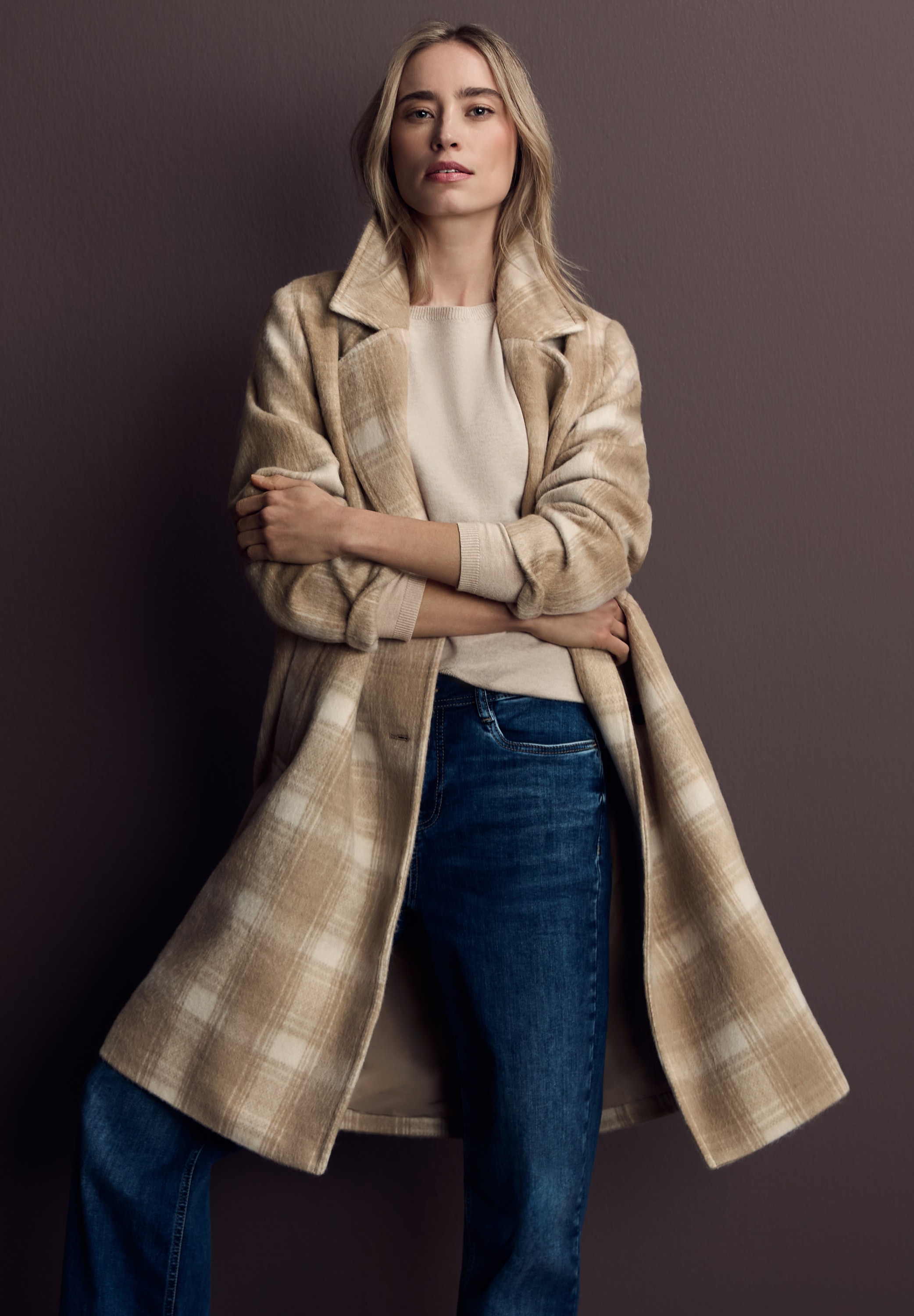 STREET ONE Wollmantel mit knopfleiste