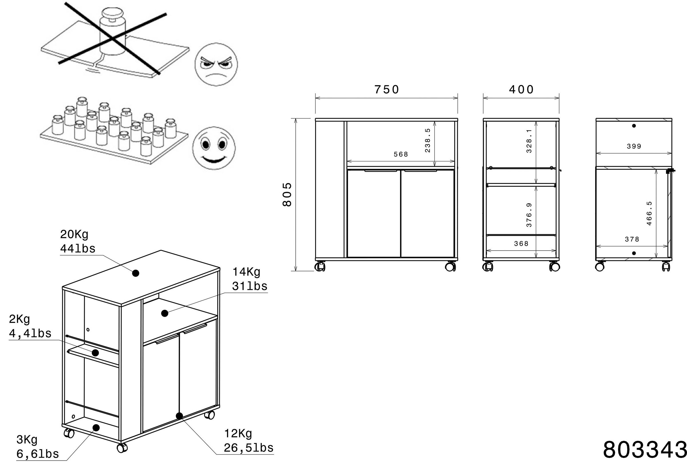 Parisot Schrank-Set »Fumay 3«, (Set, 3 St., 3-teilig)