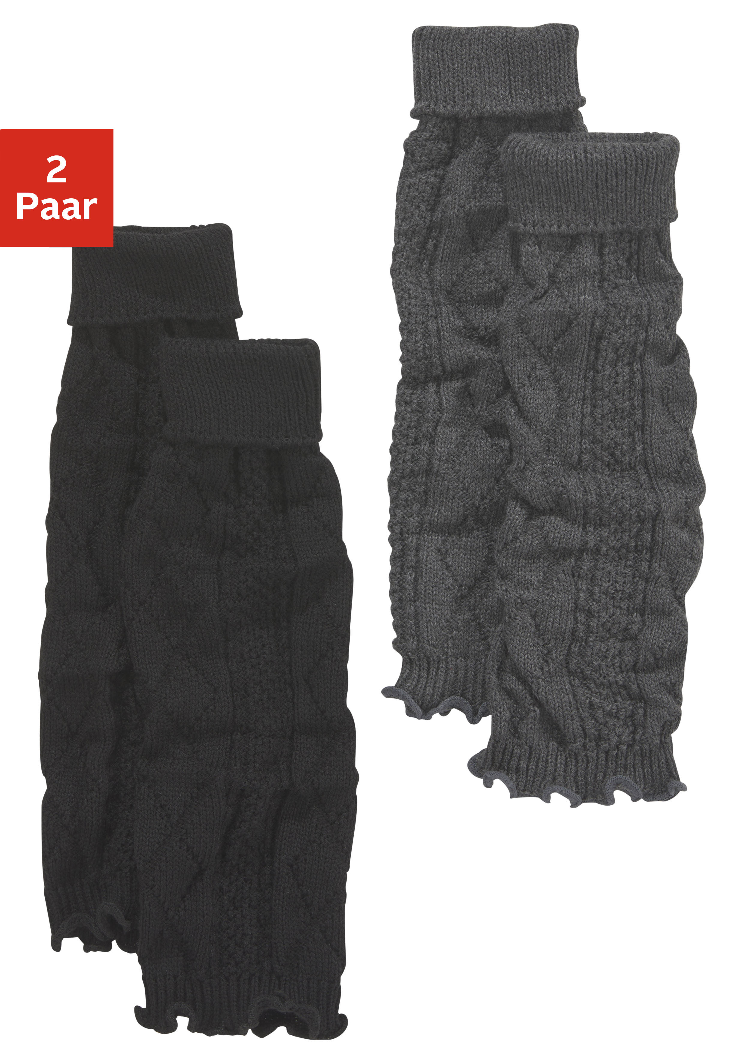 Lavana Stulpensocken "gestrickte Beinstulpen, Beinwärmer für Ballett, Tanz und Sport" Packung, 2 Stk. tlg. mit Zopfstrickmuster