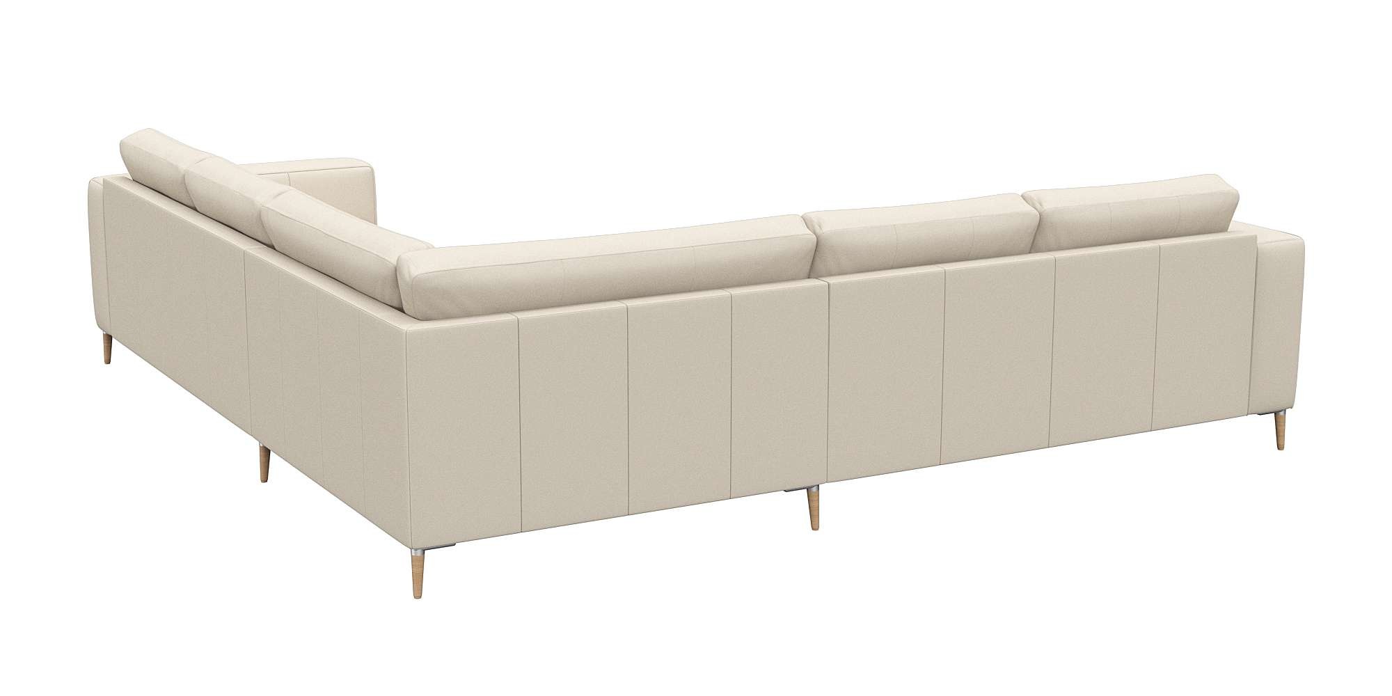 FLEXLUX Ecksofa »Fiore, gleichschenklig, super Sitzkomfort durch Kaltschaum im Sitz«, breite Armlehnen, Füße Alu+ Eiche, L-Form