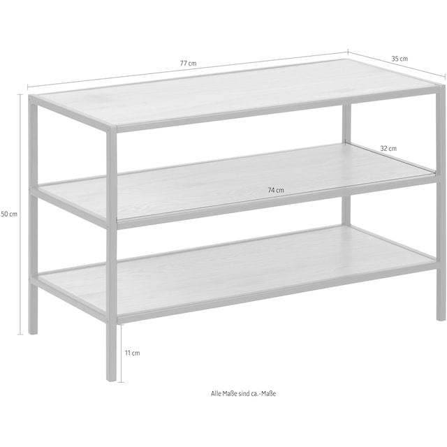 ACTONA GROUP Schuhschrank, Wildeiche-Nachbildung, Kontrastrahmen und 2  Einlegeböden, Breite 77 cm | BAUR