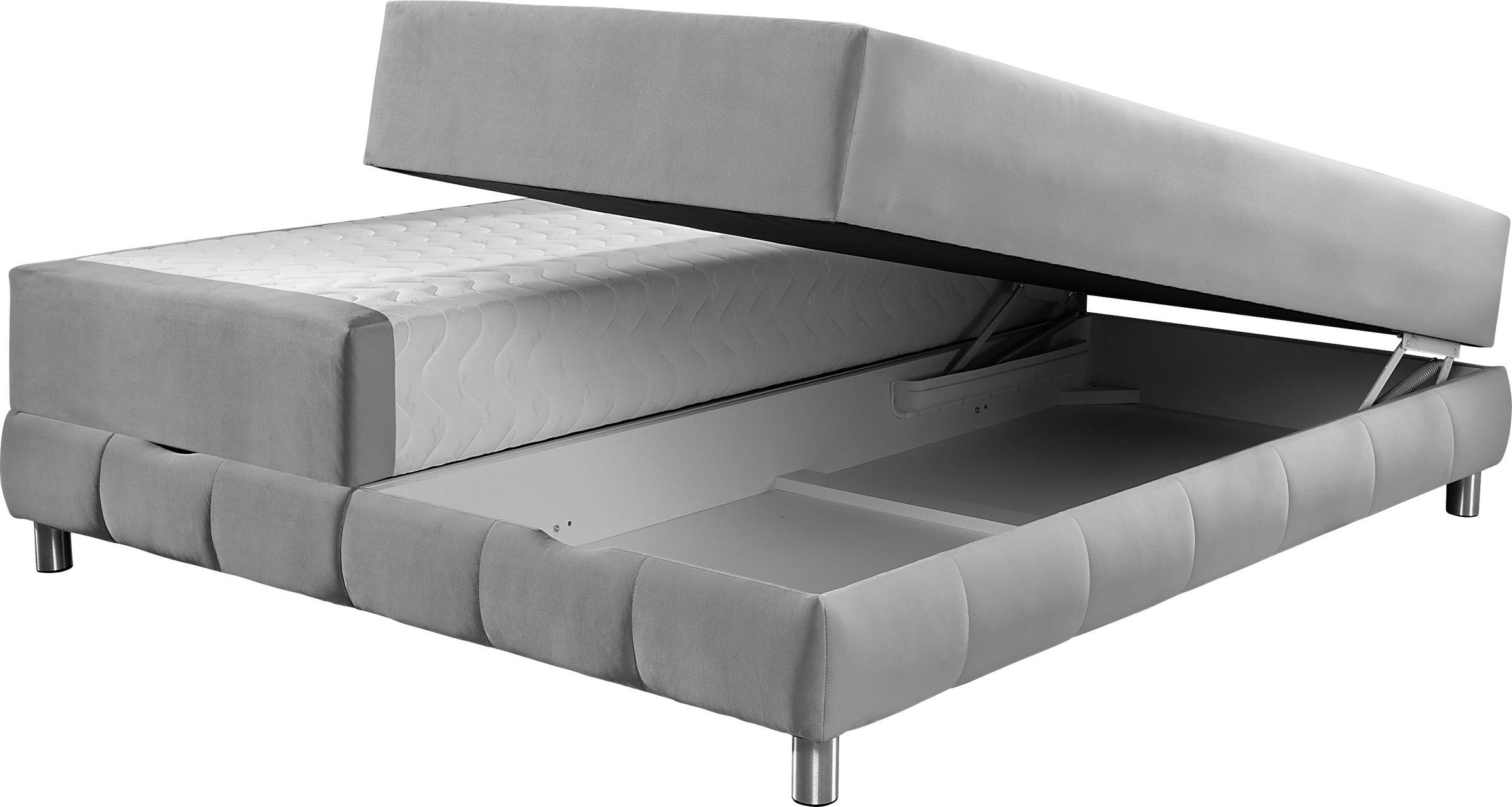 INOSIGN Boxspringbett »Vaasa«, für Dachschrägen geeignet, inkl. Bettkasten und Topper