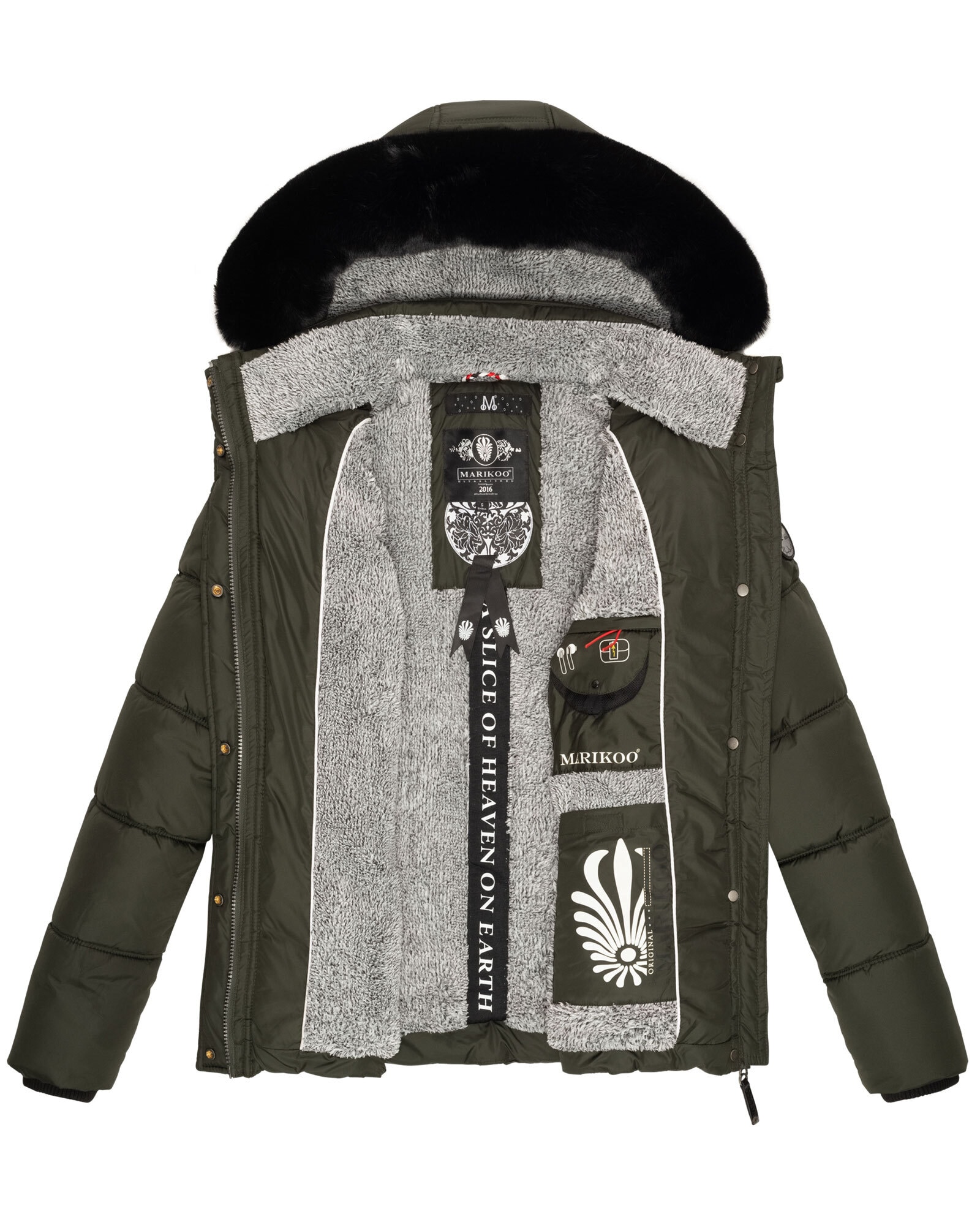 Marikoo Winterjacke »Loveleen«, mit Teddyfell und Kapuze