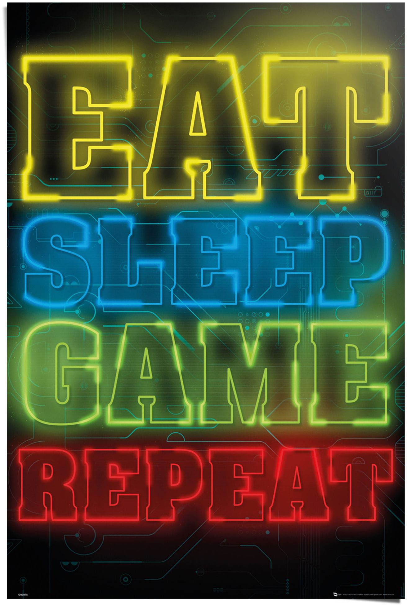 Black Friday Reinders! Poster »Poster Zocken Eat sleep game repeat«, Spiele,  (1 St.) | BAUR