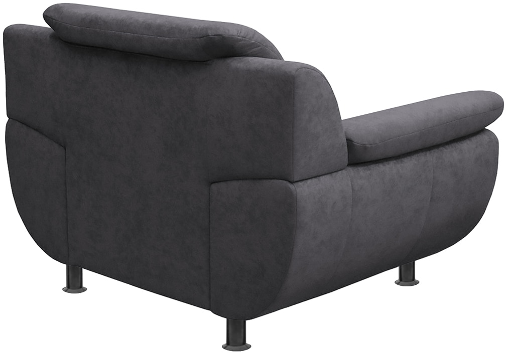 TRENDMANUFAKTUR Sessel »Rondo, Breite 121 cm, breite Armlehnen, Füße schwarz«