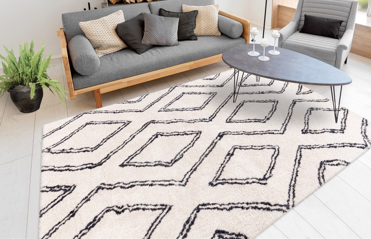 Hochflor-Teppich CALO-DELUXE "Elvar-2000" Gr. 6, beige (elfenbeinfarben), B:200cm H:27mm L:290cm, Kunstfaser, Teppiche, besonders weich durch Microfaser, Wohnzimmer