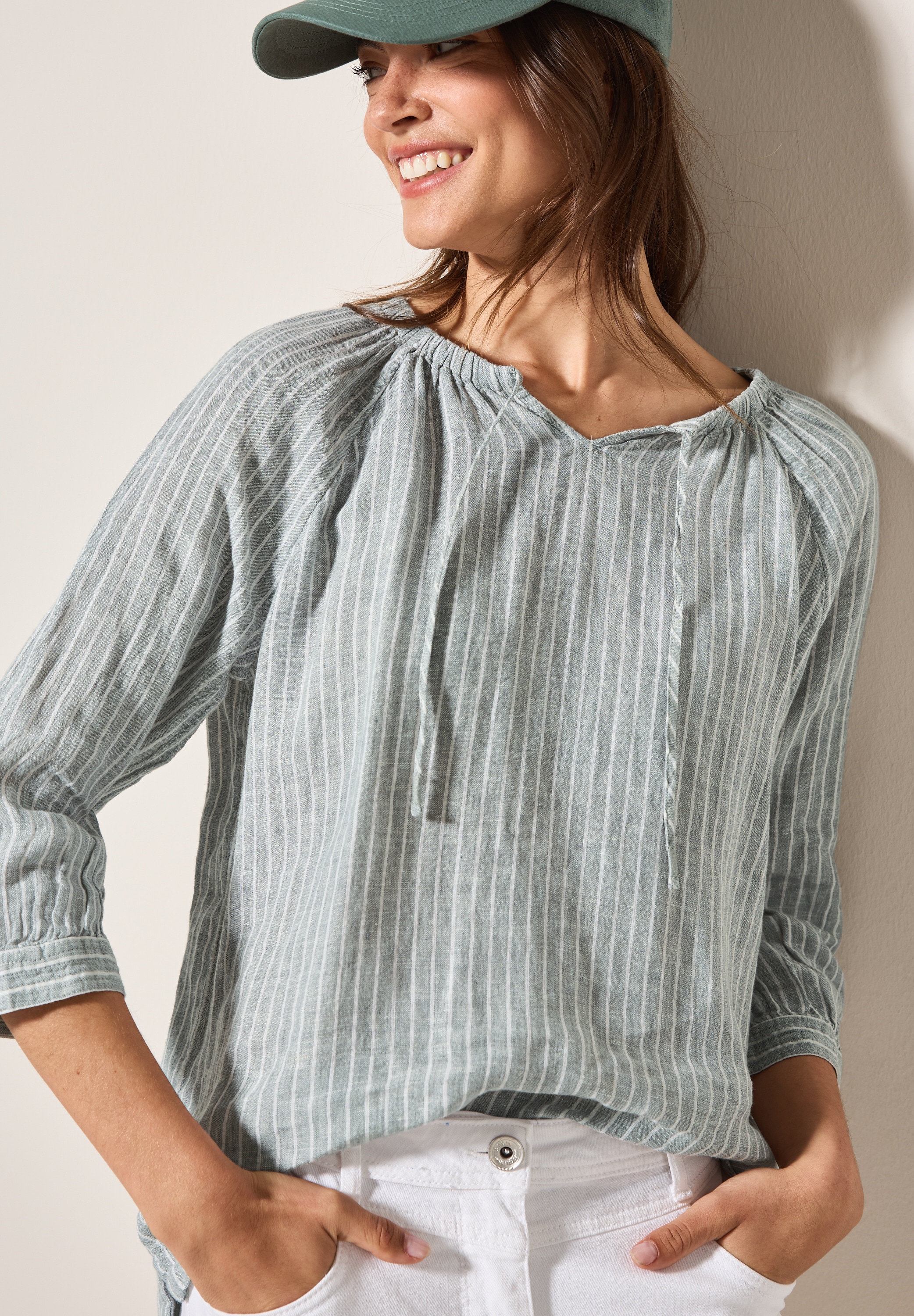 Cecil Shirtbluse, 3/4-Arm in Streifen-Optik