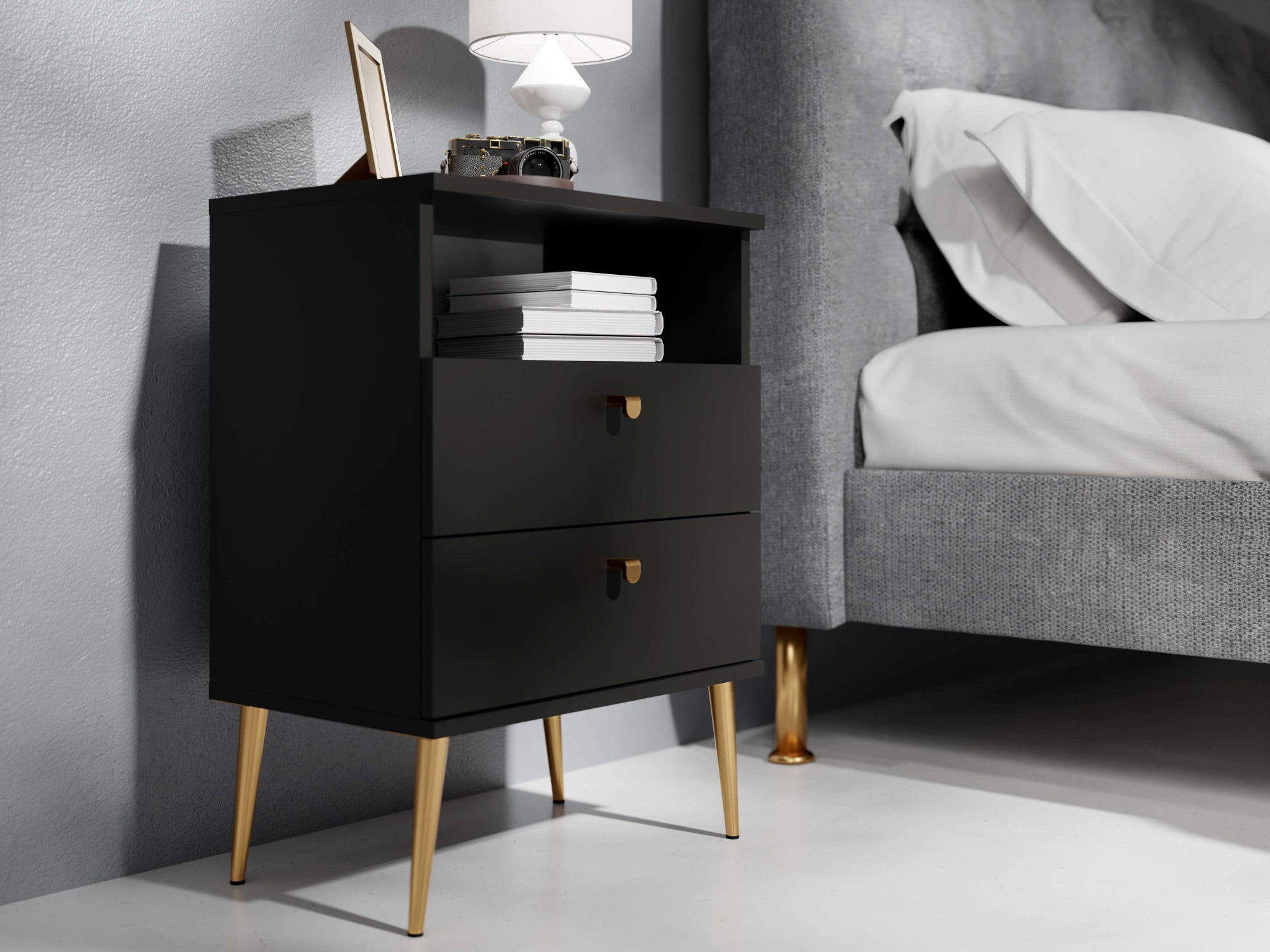 Home affaire Nachttisch "Elyria, Metallgriffe, FSC-zertifizierter Holzwerks günstig online kaufen