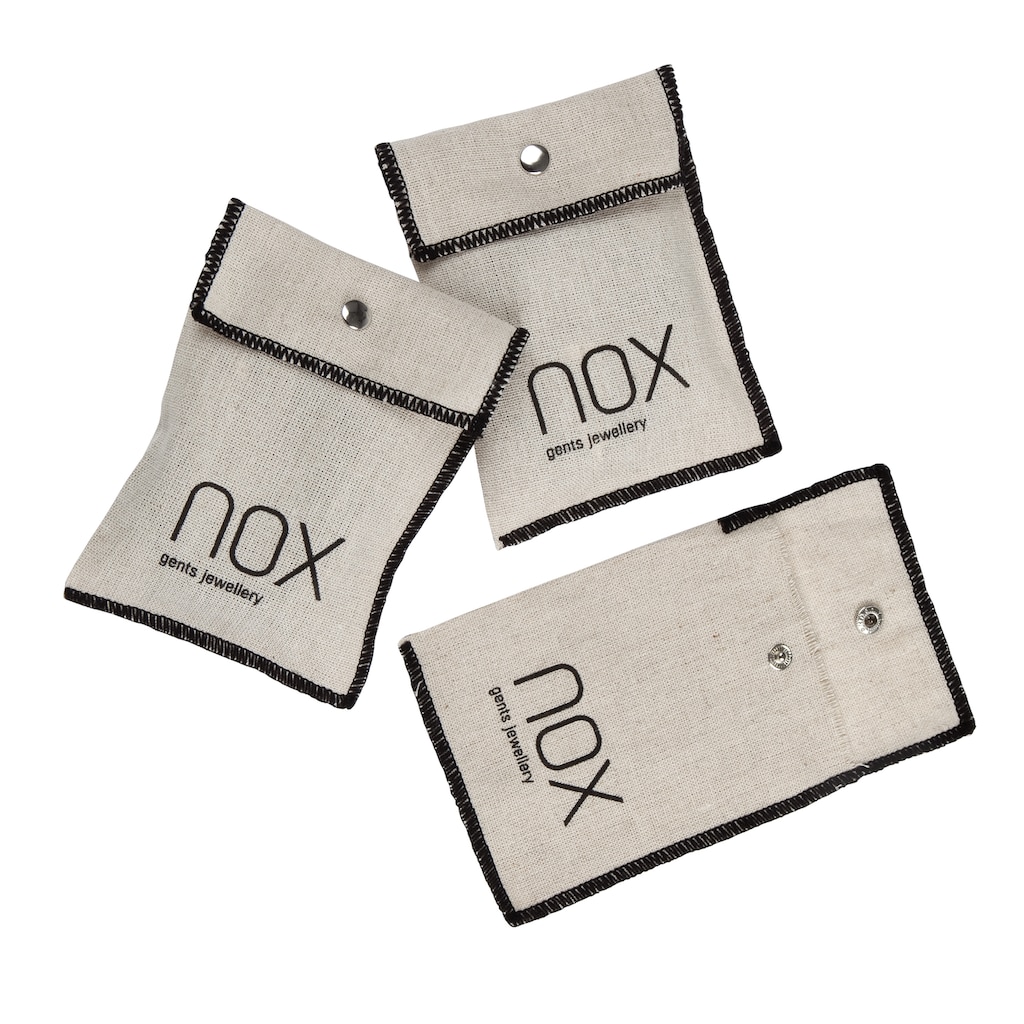 NOX Armband »Leder schwarz Edelstahl«