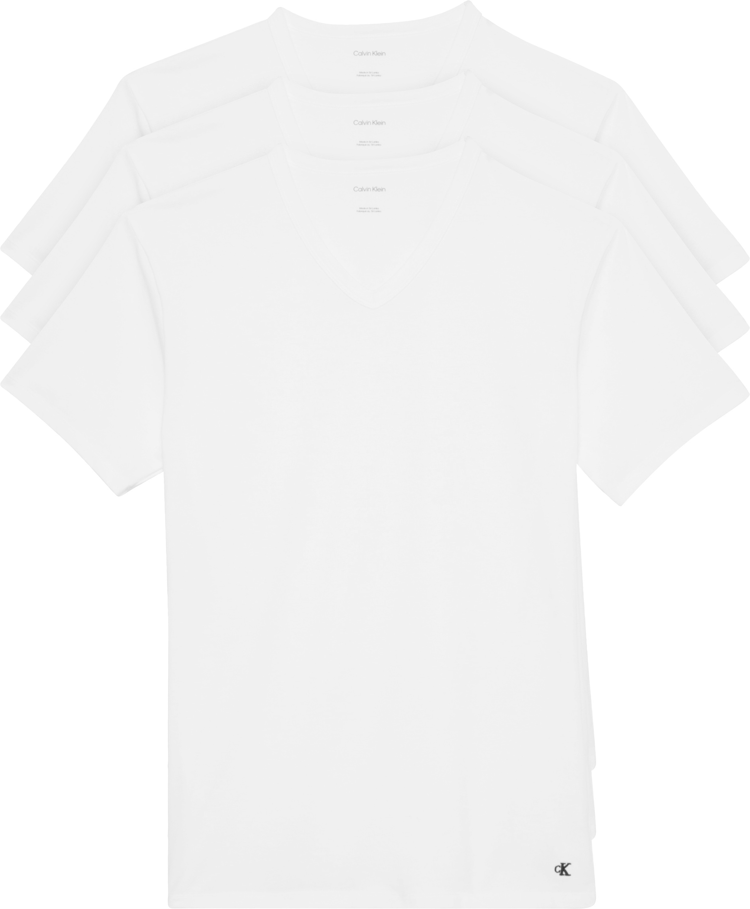 Calvin Klein Underwear T-Shirt »S/S V NECK 3PK«, (Packung, 3 tlg., 3er-Pack), mit Logo am Saum