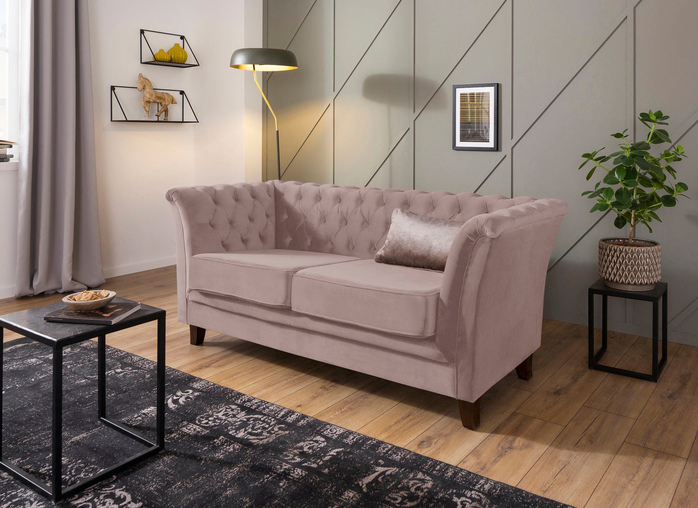 Home affaire Chesterfield-Sofa "Dover", aufwändige Knopfheftung in Chesterfield-Optik