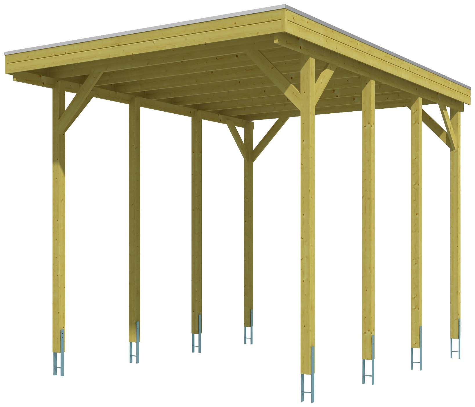 Skanholz Einzelcarport "Friesland" Massivholz 355 cm grün für Caravan