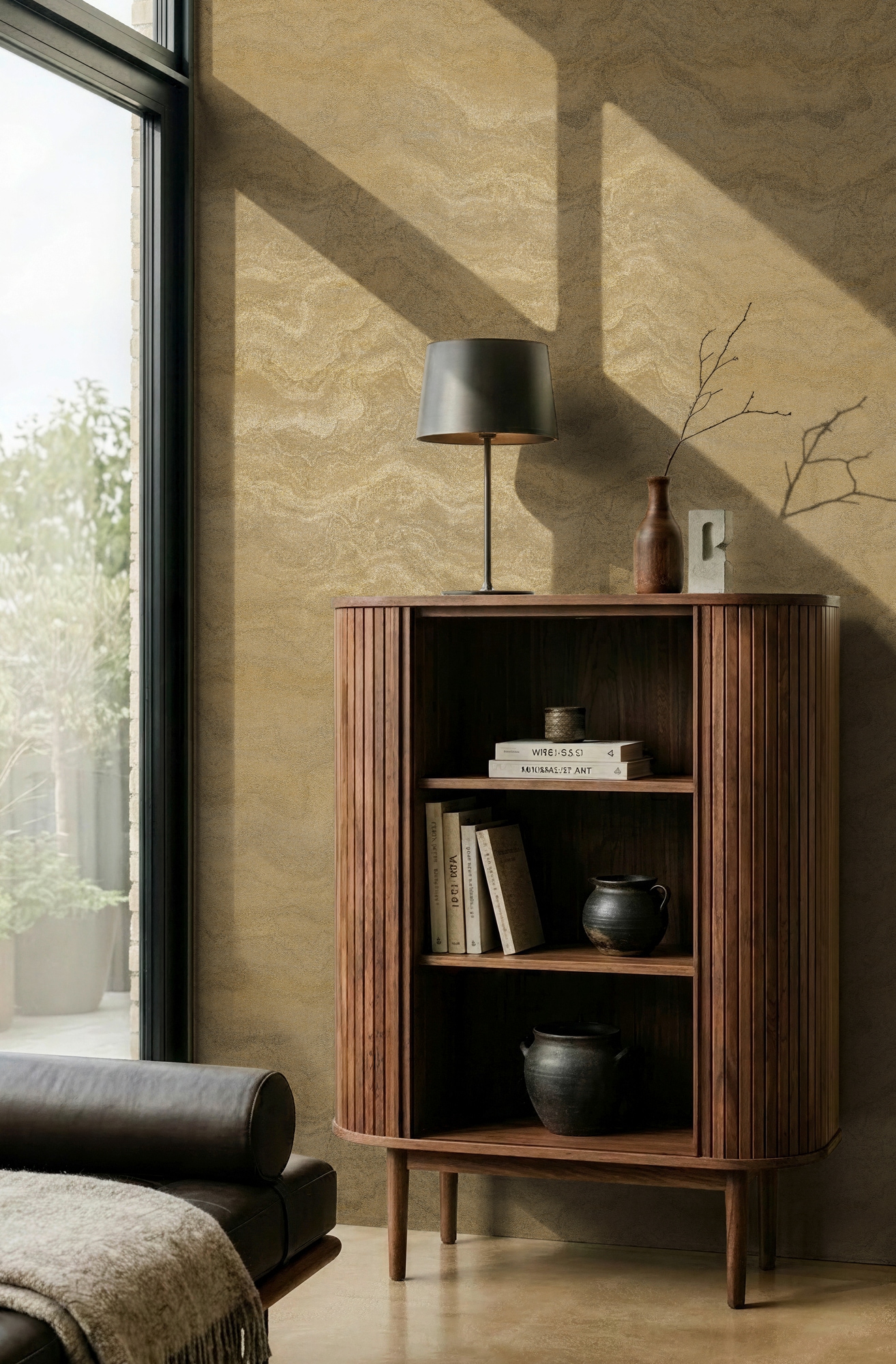 living walls Vliestapete "Cosiness Marmor – Vorgeleimte Vliestapete mit Glanzeffekt" Steinoptik glänzend metallic strukturiert Edle Marmoroptik mit glänzenden Metallic-Akzenten