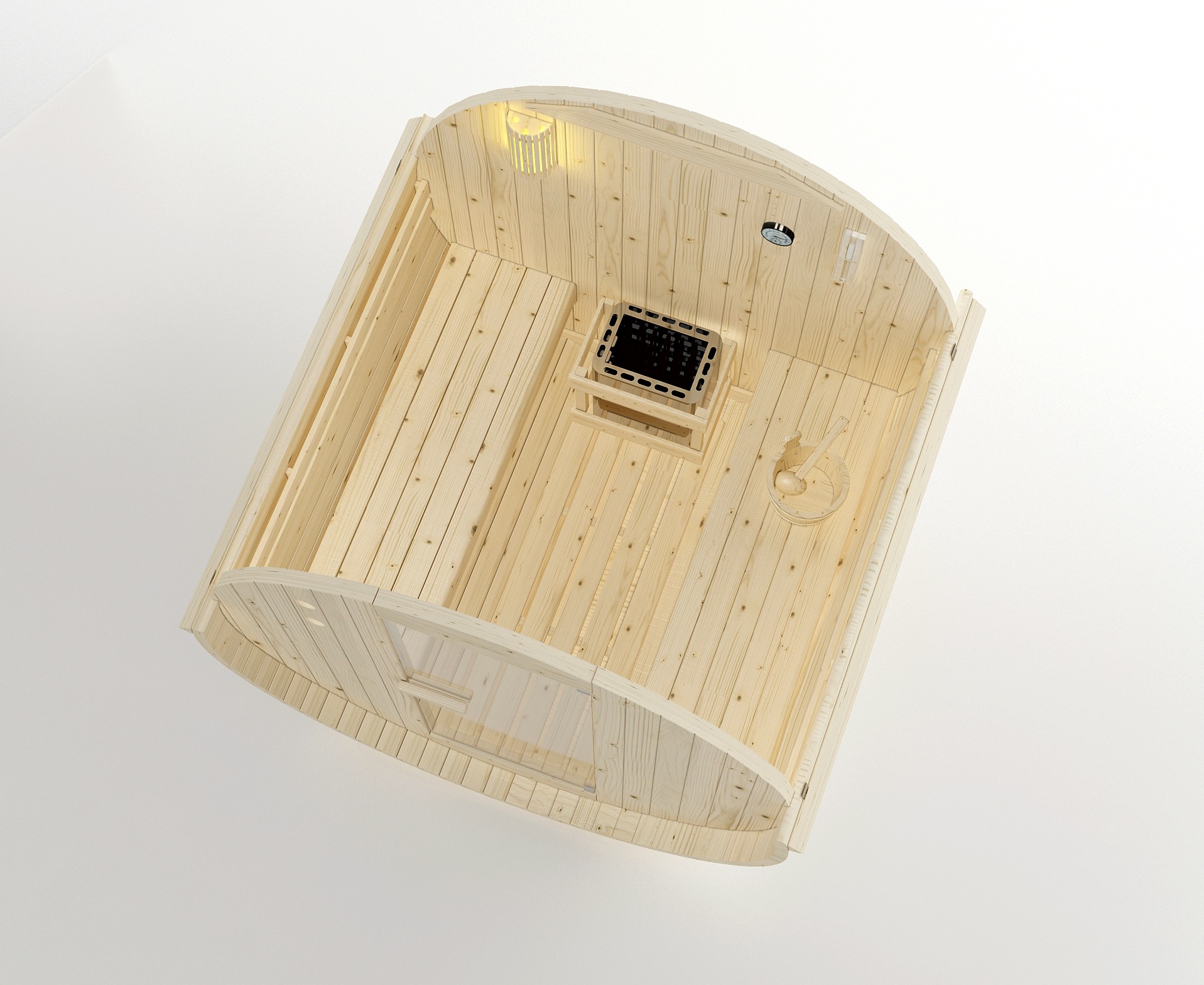 Sanotechnik Fasssauna »»TROMSÖ L«« geeignet für 4 Personen, Fichetnholz