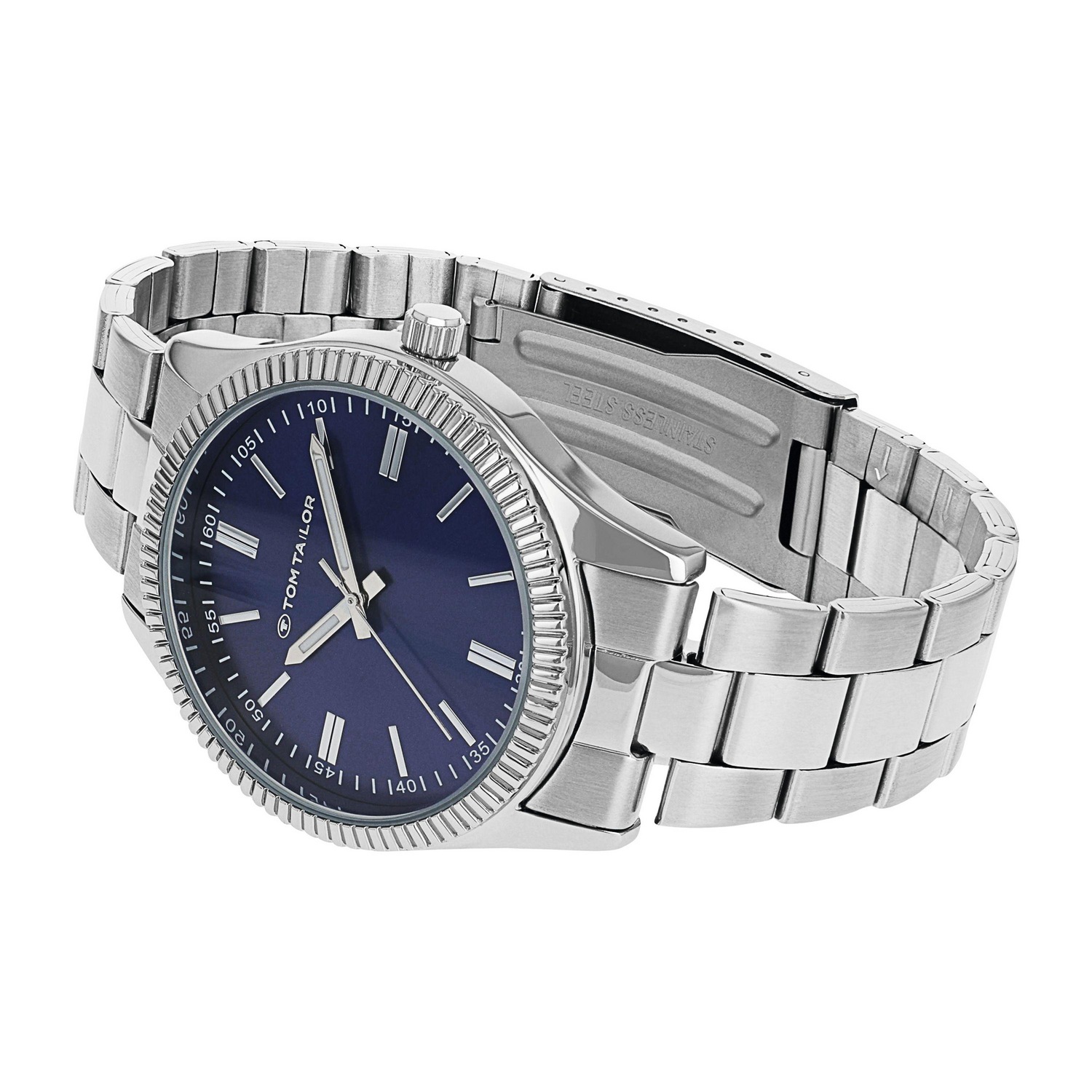 TOM TAILOR Quarzuhr Armbanduhr, Herrenuhr, Edelstahlarmband, analog, Jahr, Monat