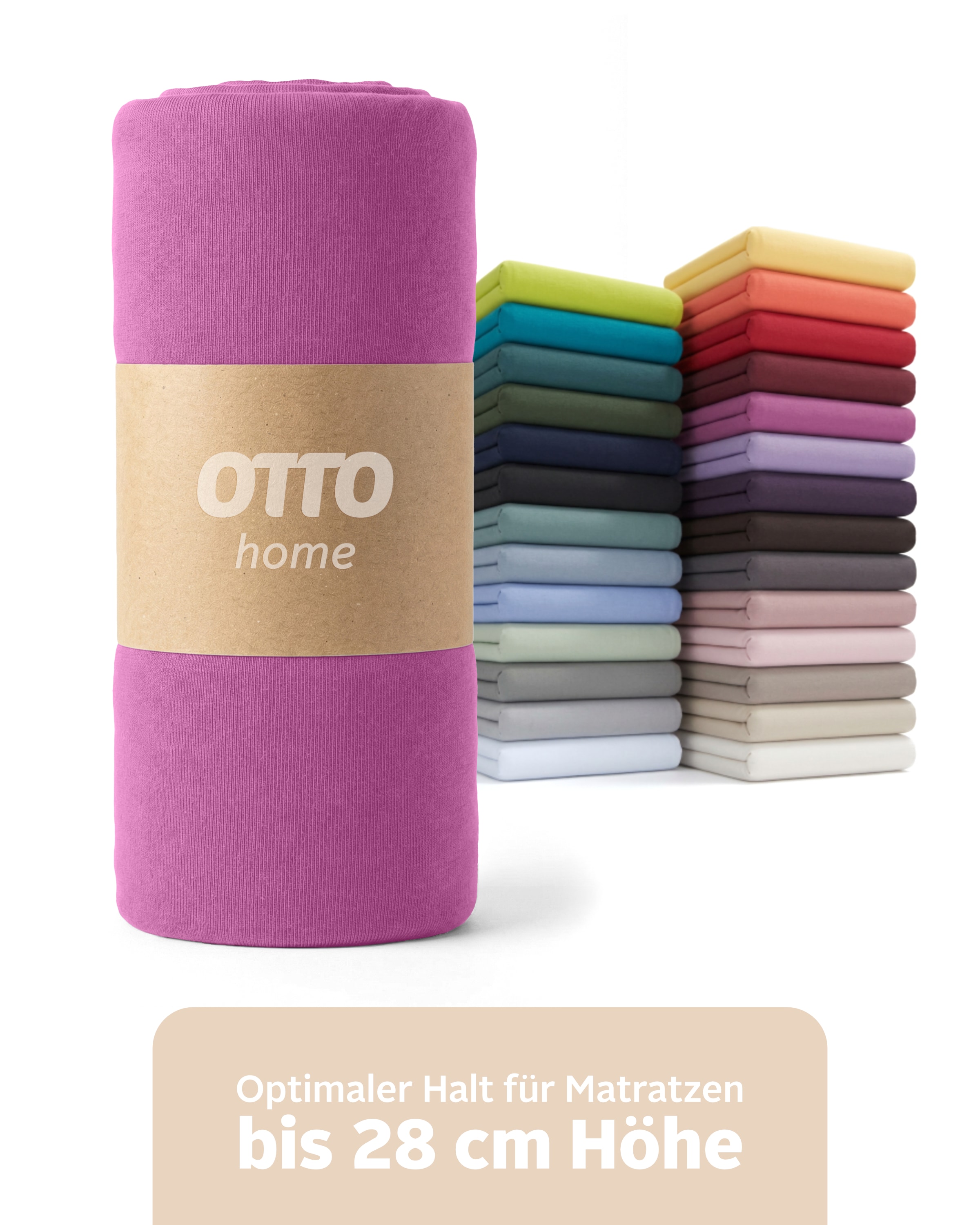 OTTO home "BLACKBERRY in PREMIUM und BASIC Qualität, 100% Baumwolle" für hohe Matratzen bis 28 cm, Bettlaken, Spannbetttuch, Boxspring