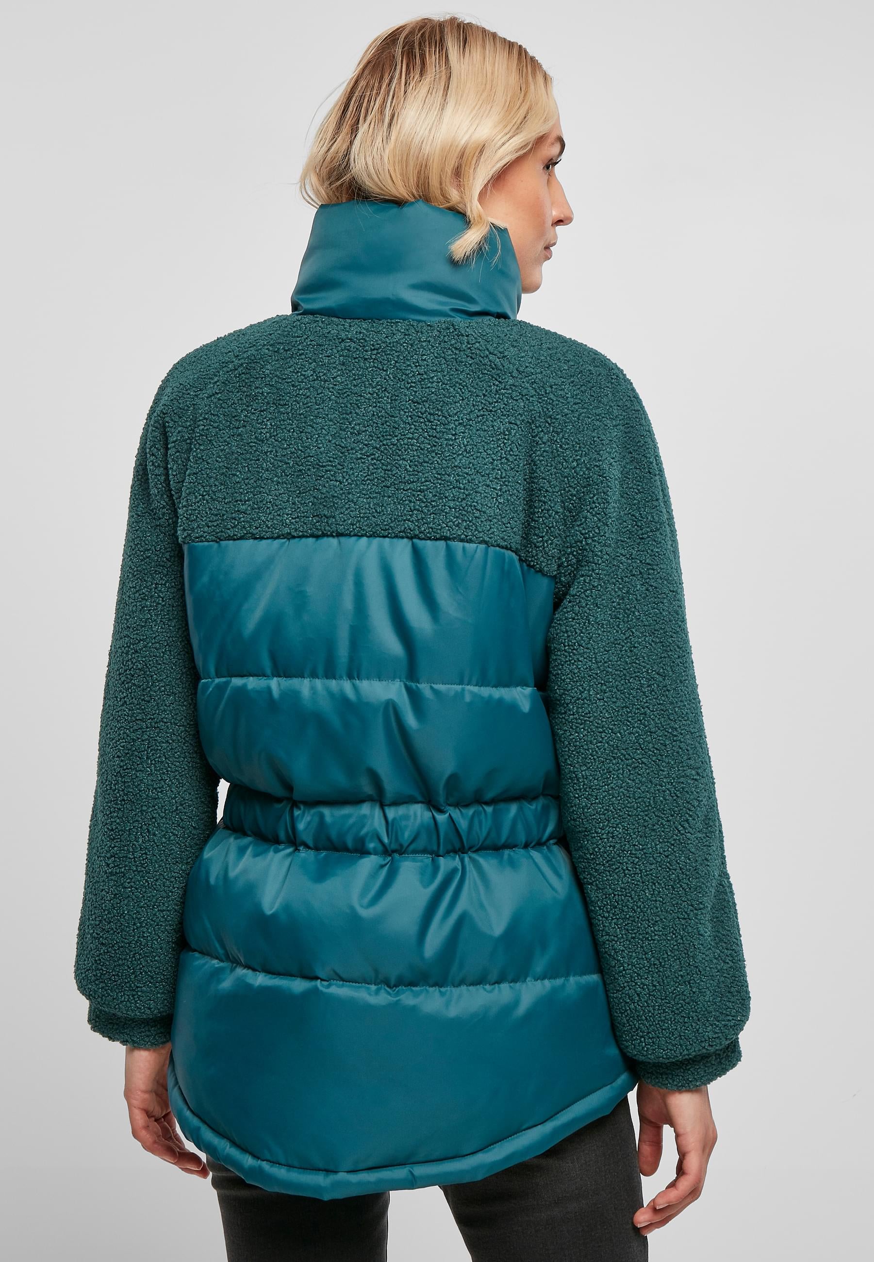 URBAN CLASSICS Winterjacke »Urban Classics Damen Ladies Sherpa Mix Puffer Jacket«, (1 St.), ohne Kapuze