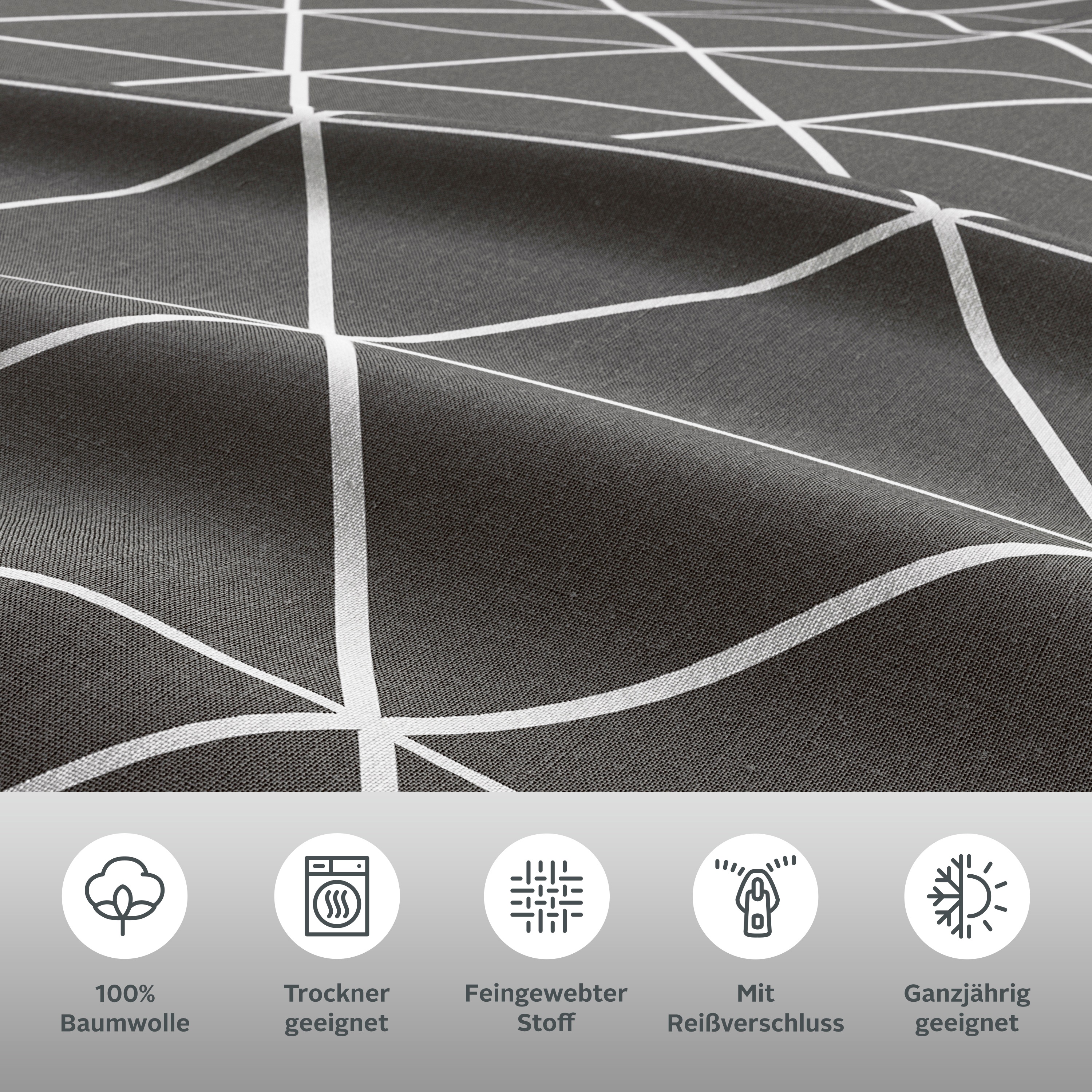 Thumbnail - OTTO home Bettwäsche "Balsby" 2 in Gr. 135x200 oder 155x220 cm, 100% Baumwolle