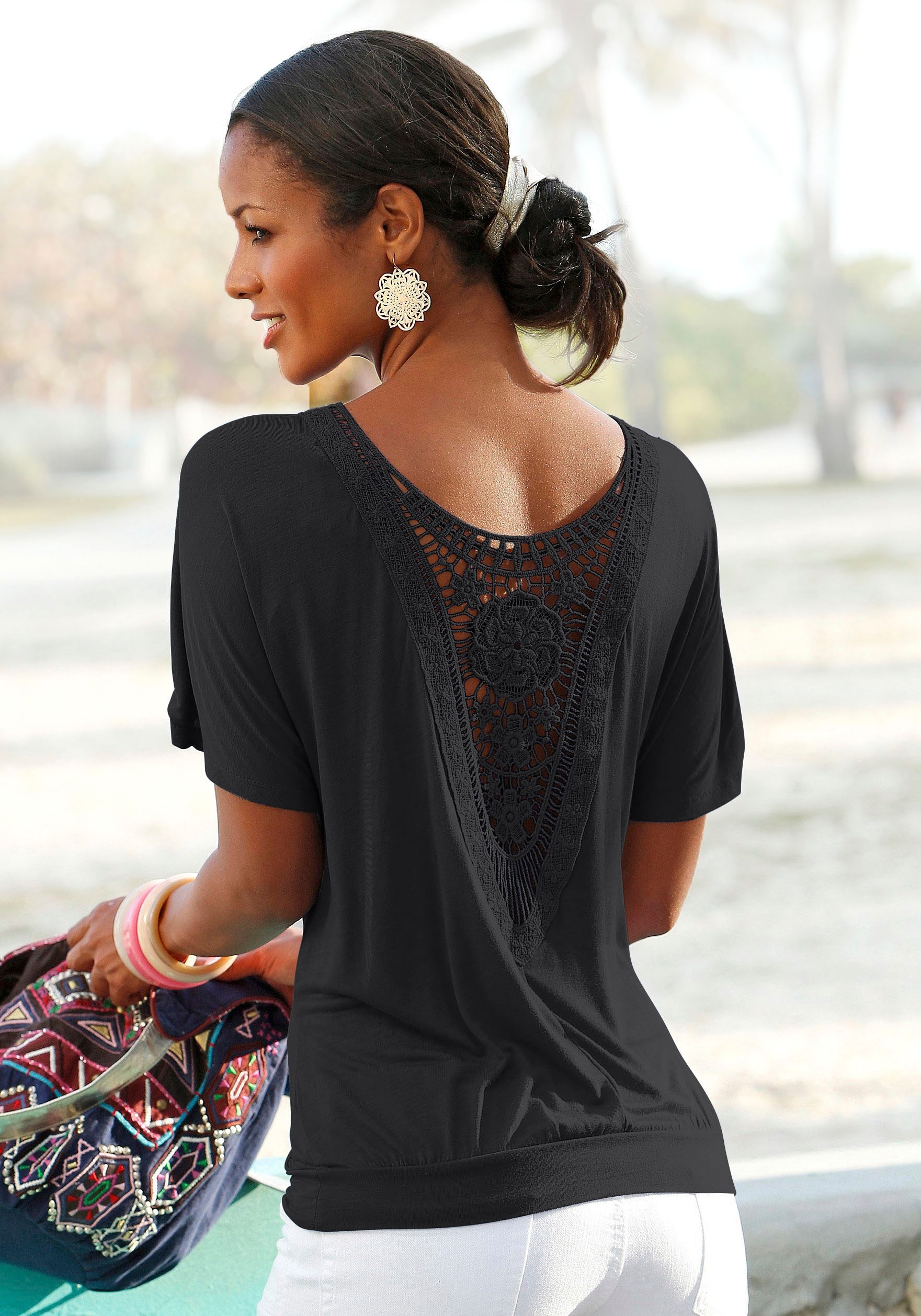 LASCANA Strandshirt mit Riegel | einem online BAUR fixiert kaufen