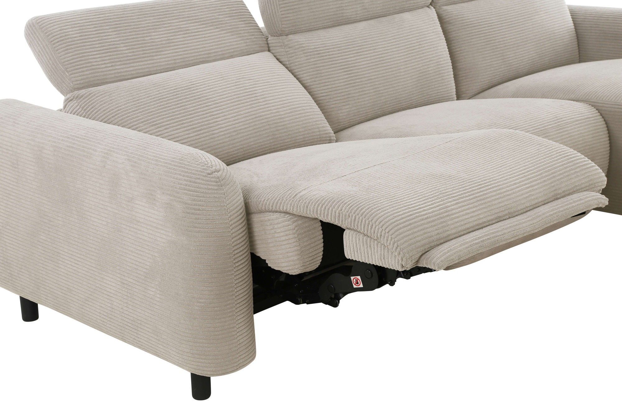 Home affaire Ecksofa »SKAANE in Cord, L-Form, 274 cm, manuelle u. elektrische Funktion,«, Kopfteilverstellung, Relax-und Liegefunktion, Federkernpolsterung