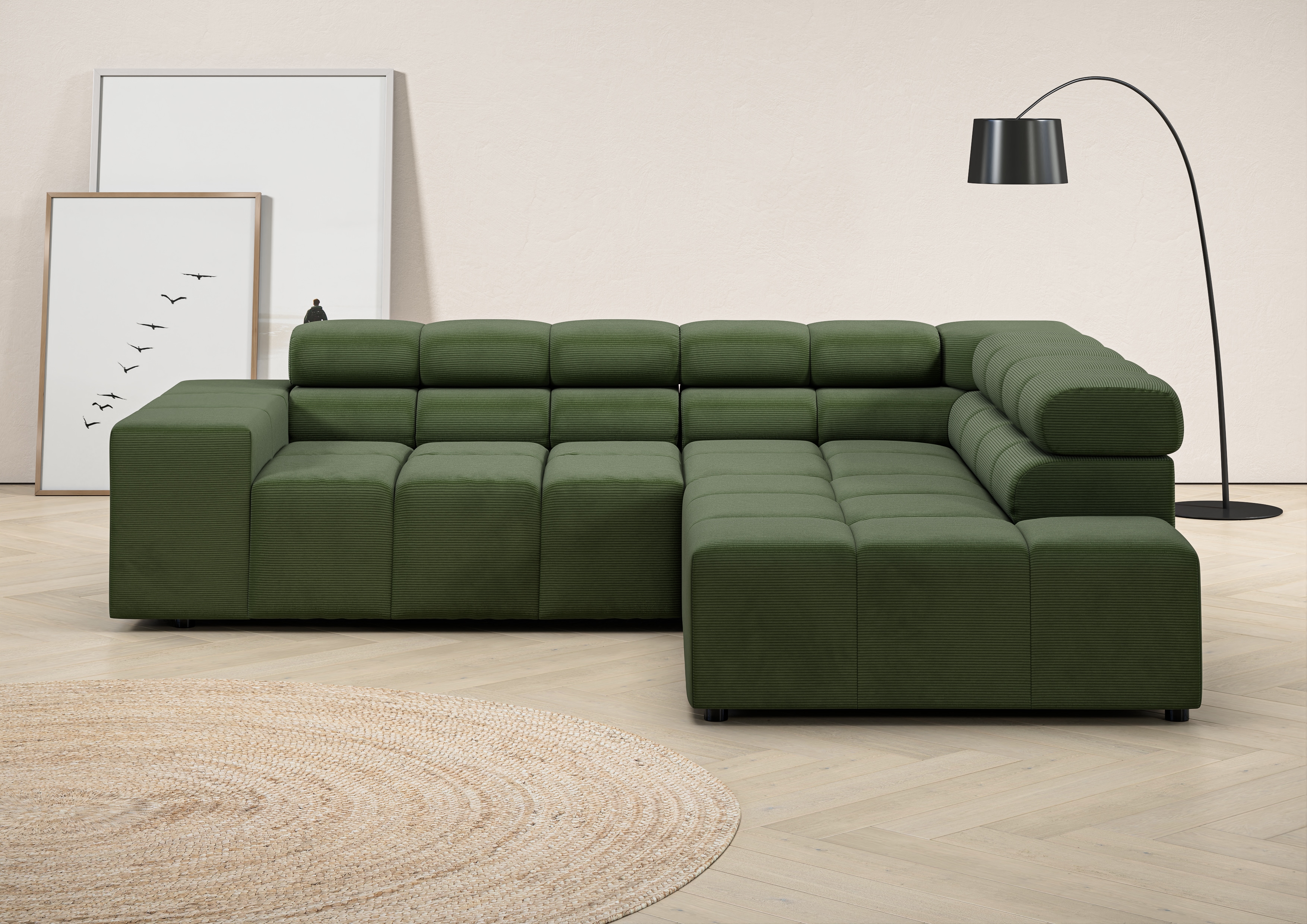 Home affaire Ecksofa "Ancona, Ecksofa, incl. Kopfteilverstellung, Breite 249 cm, L-Form" wahlweise motorische Sitztiefenverstellung, B/T(H: 249/215/70 cm