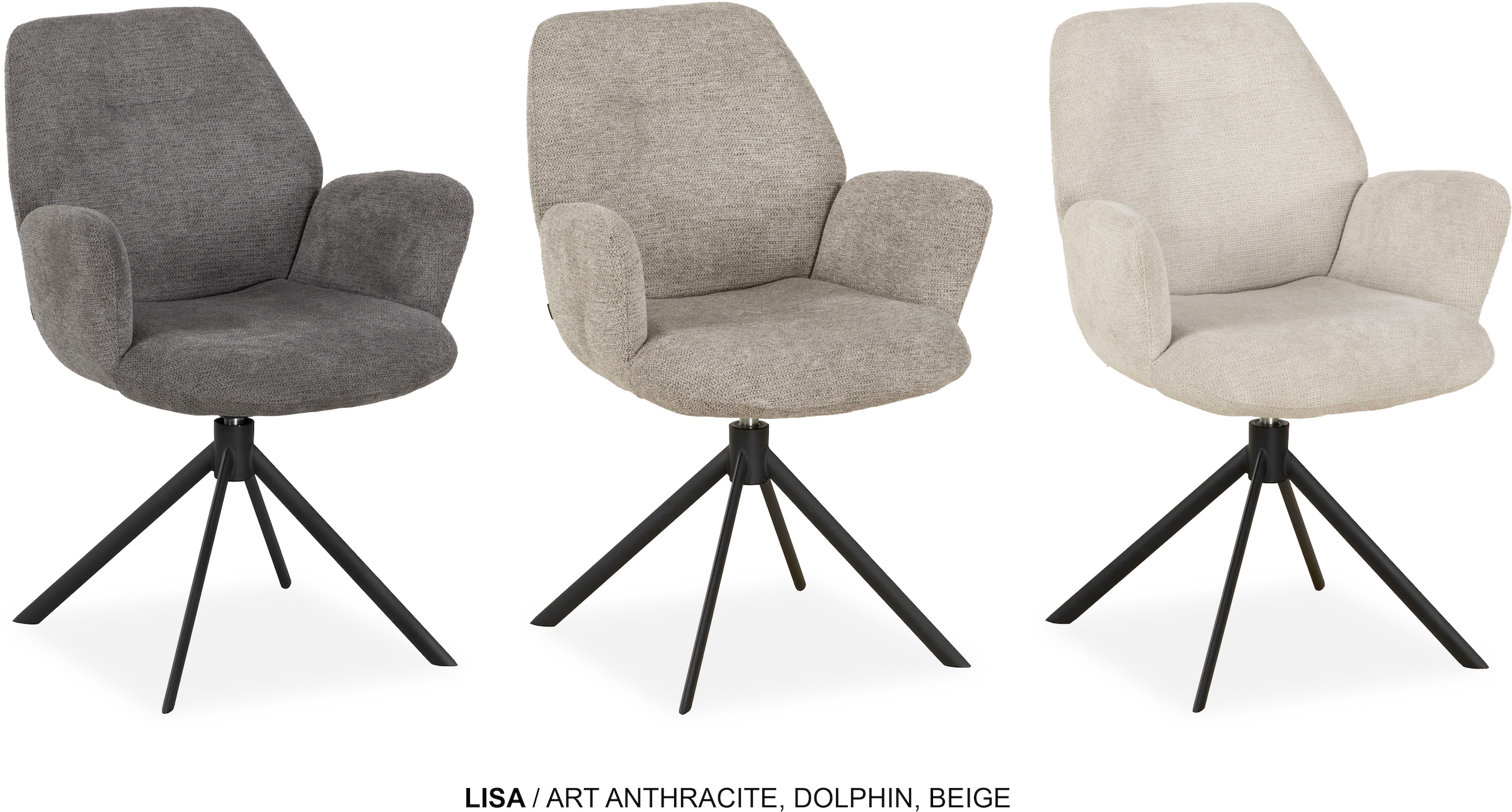 OMG Design Esszimmerstuhl "Lisa" (Set) 1 Stk. Stoff Drehstuhl mit auto-retu günstig online kaufen