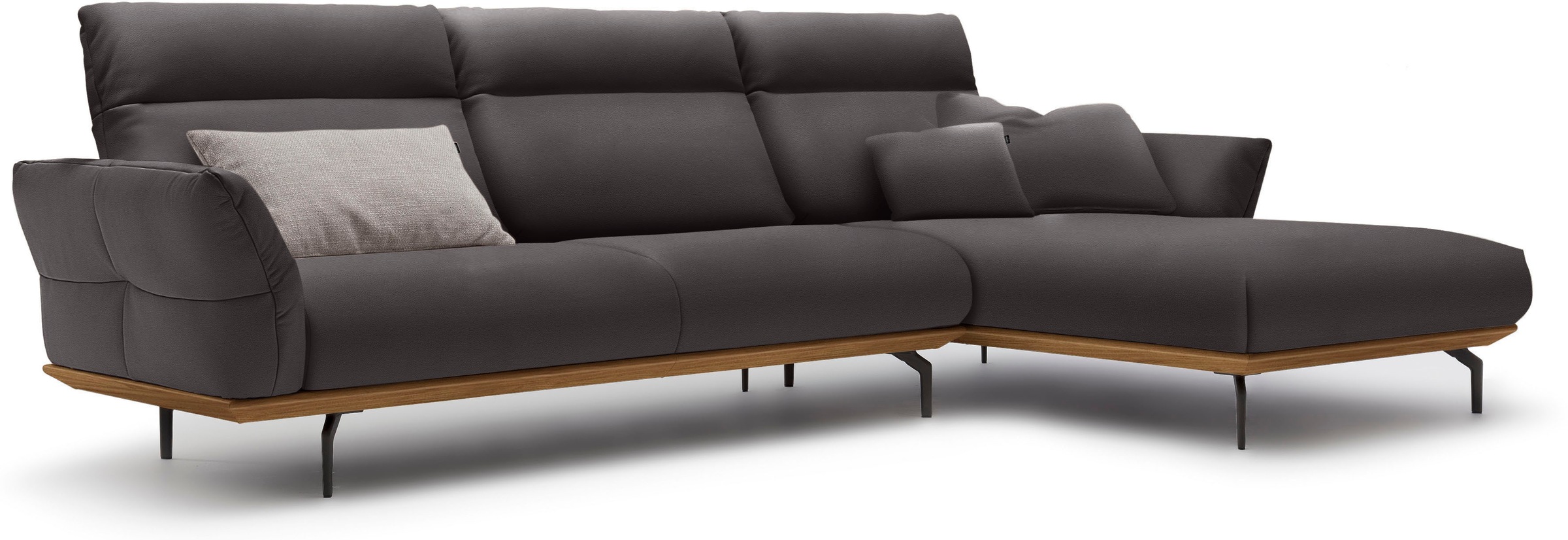 Creation BY ROLF BENZ Ecksofa "CR.460", Sockel in Nussbaum, Winkelfüße in U günstig online kaufen