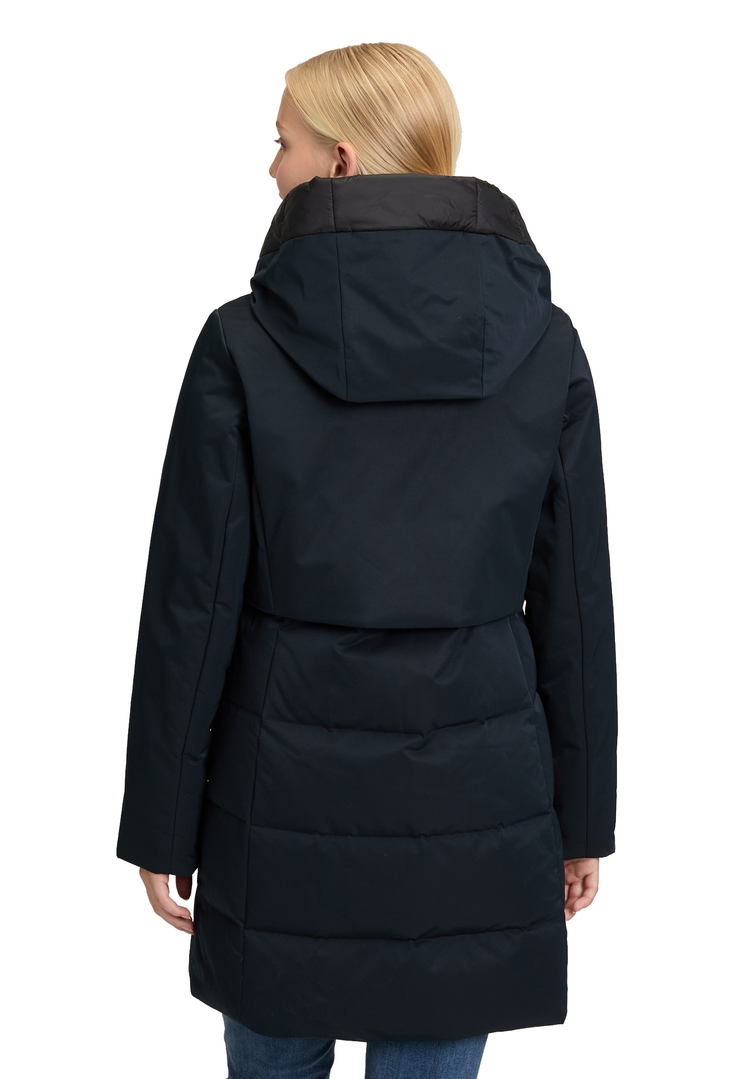 Amber & June Winterjacke »Amber & June Damen Wintermantel mit Kapuze«, mit Kapuze