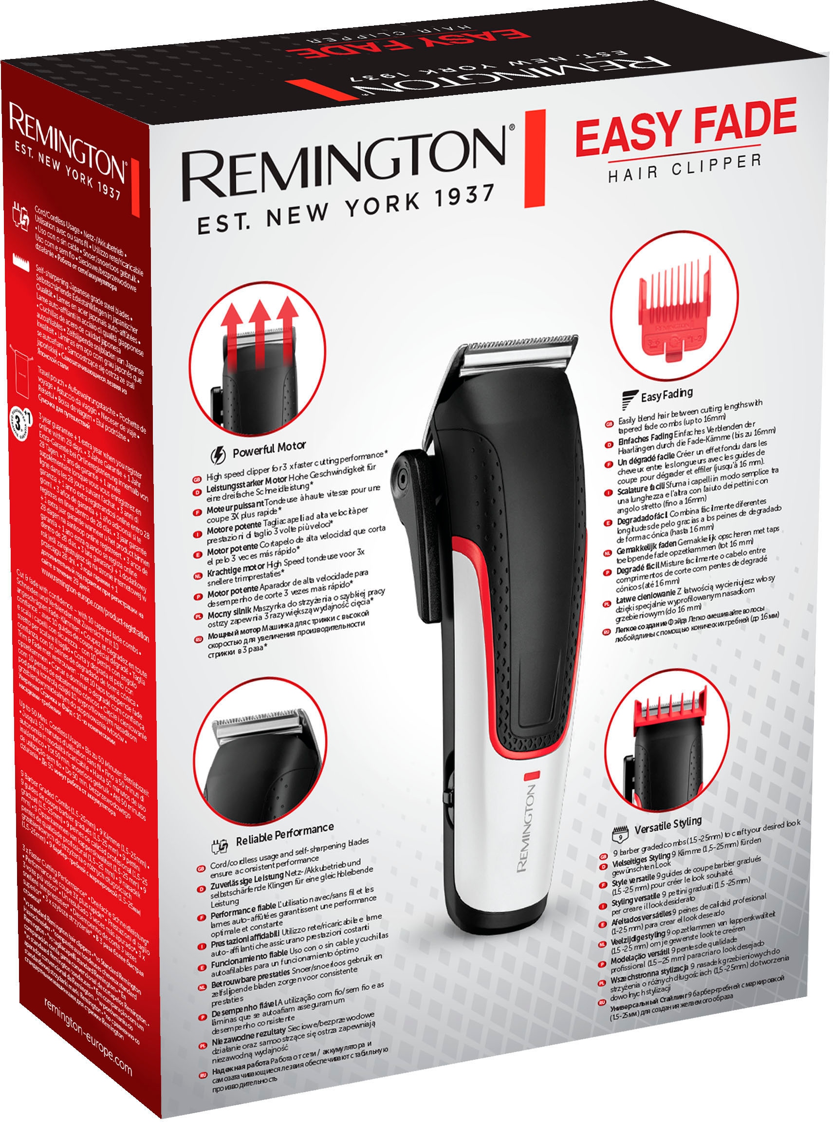 Remington Haarschneider »Easy mit kaufen Barber-Fading-Technik Fade vielzählige Aufsätze, HC500«, | BAUR Styles 21 für